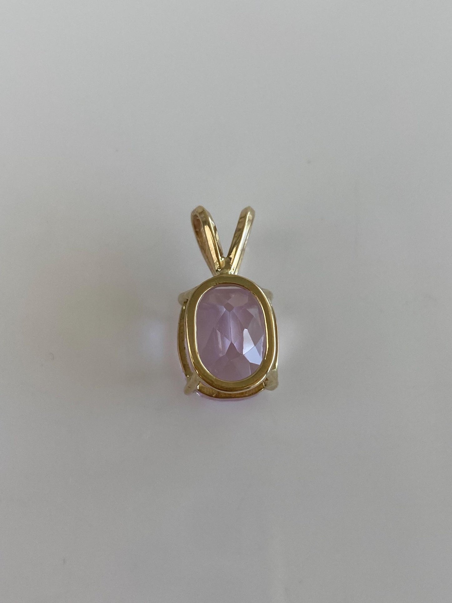 Vintage Solid 14k Yellow Gold Rose Cut Pink Quartz Charm