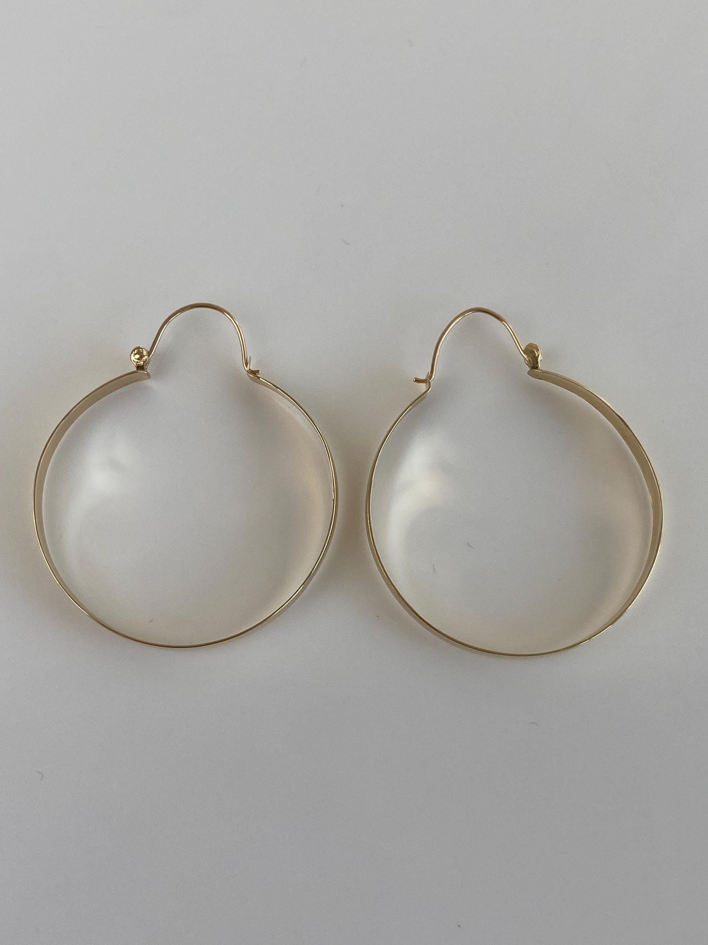 Vintage Solid 14k Yellow Gold Hoop Earrings