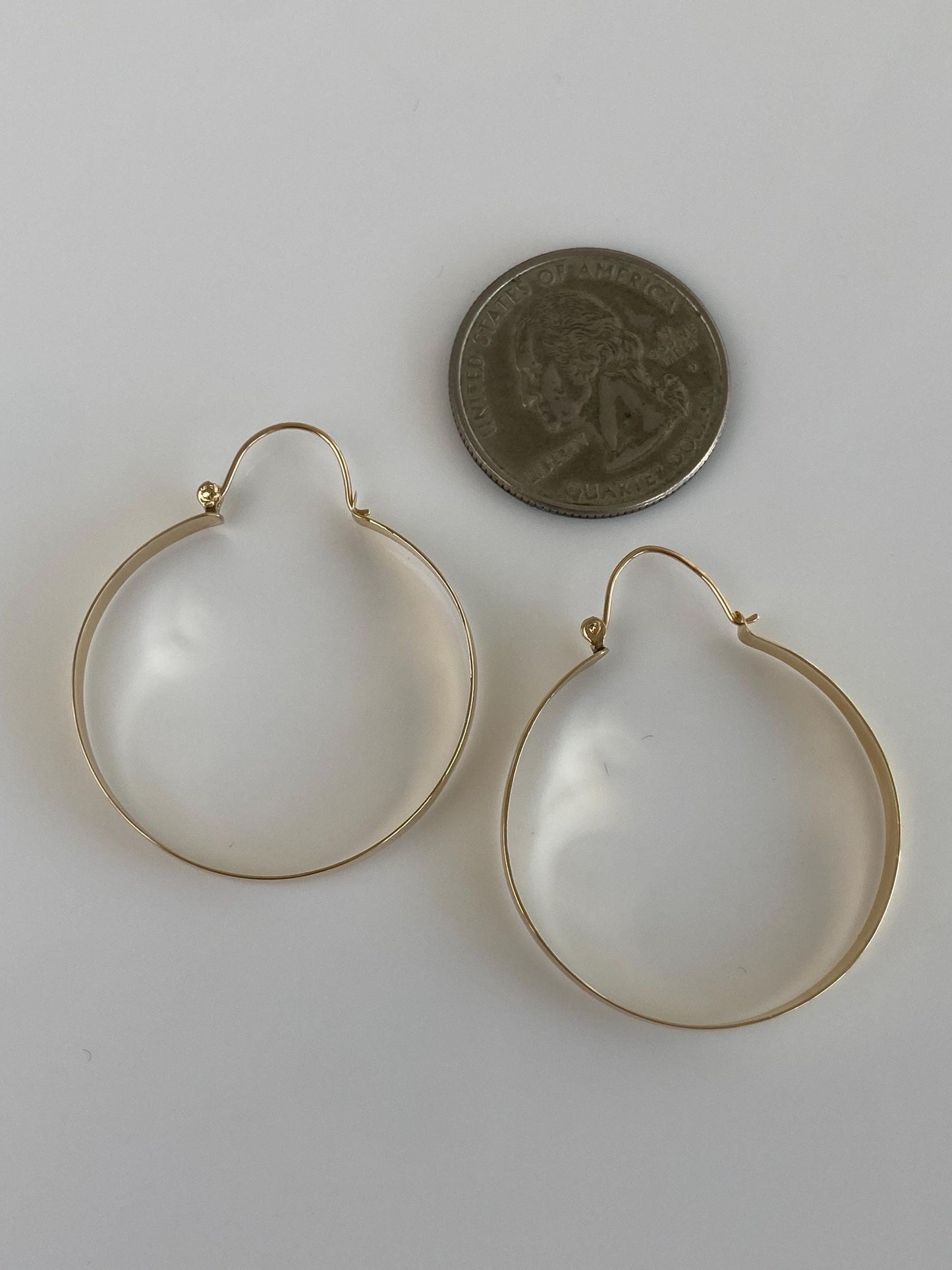 Vintage Solid 14k Yellow Gold Hoop Earrings