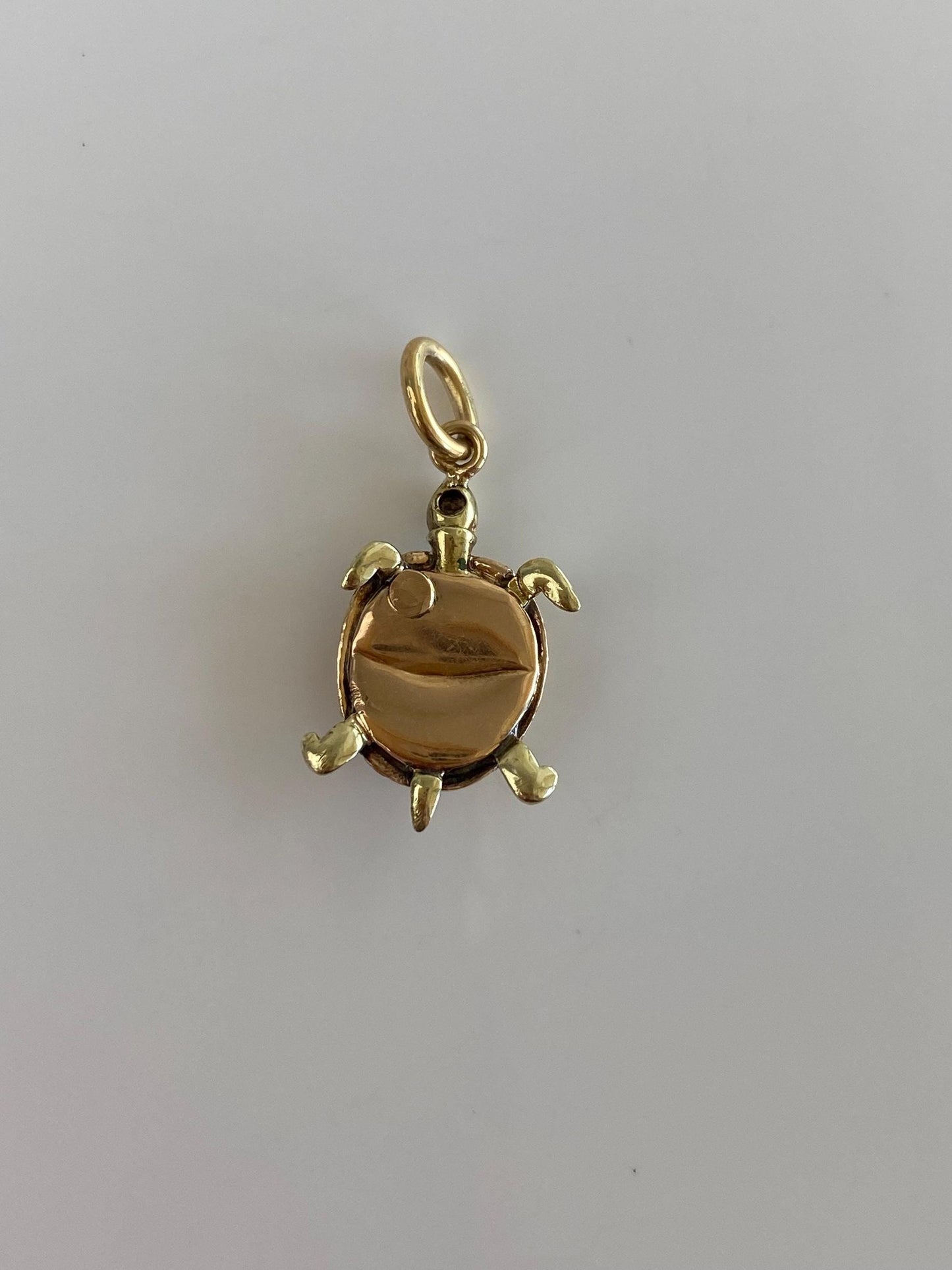 Vintage Solid 14k Yellow Gold Diamond Turtle Stick Pin Conversion Charm