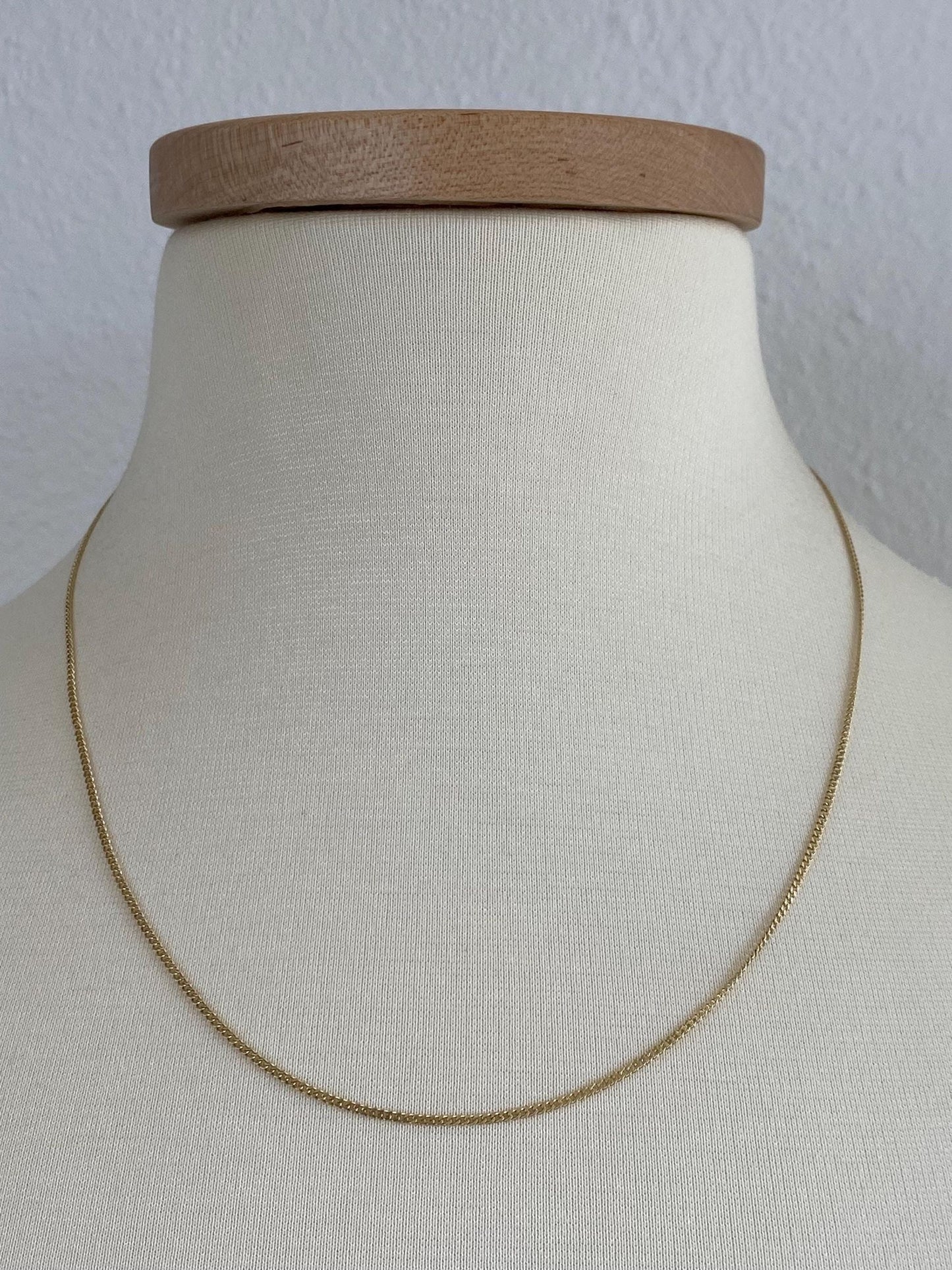 Vintage Solid 14k Yellow Gold Tight Curb Chain Necklace - 20.25 inches