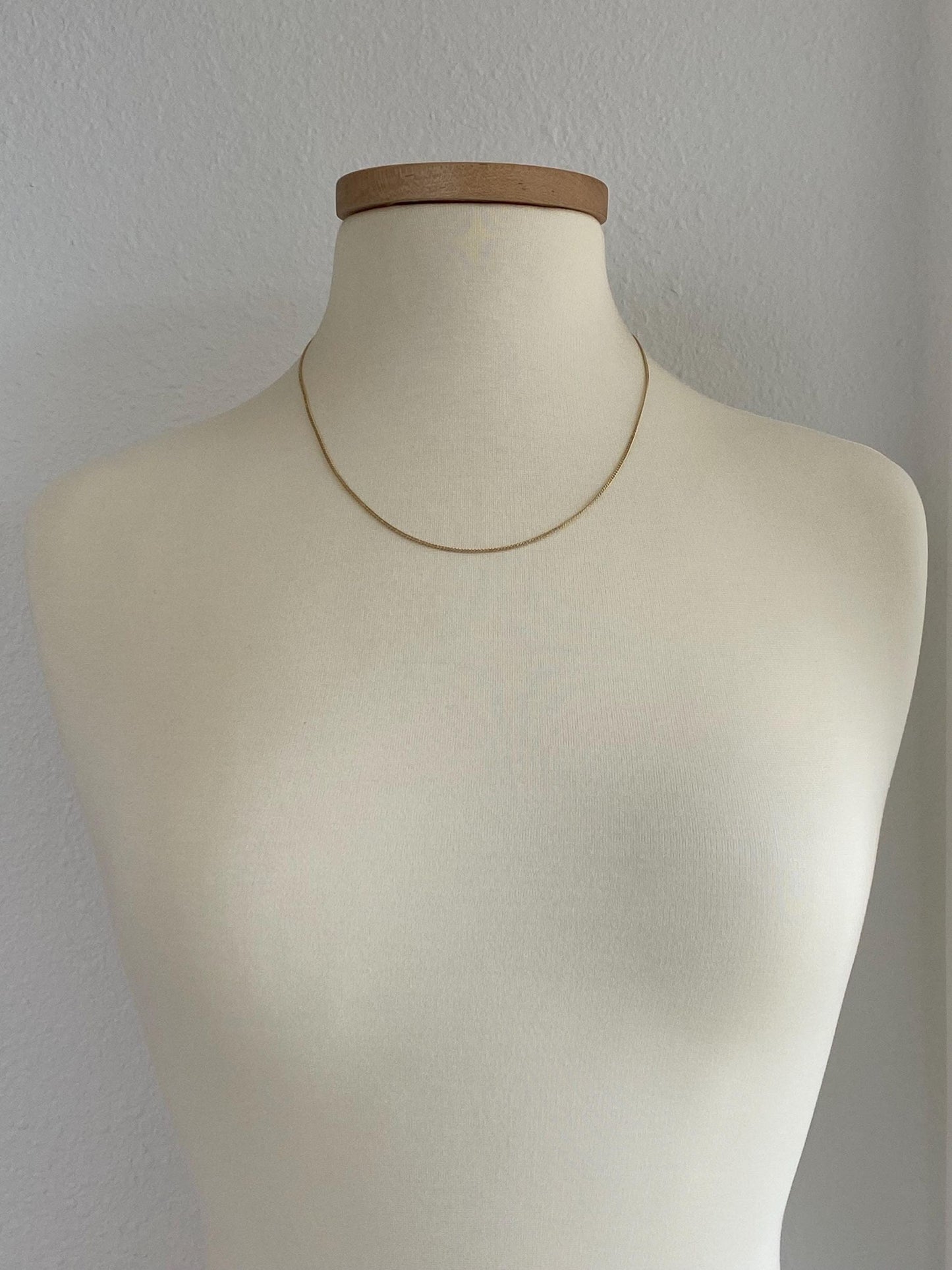 Vintage Solid 14k Yellow Gold Tight Curb Chain Necklace - 20.25 inches