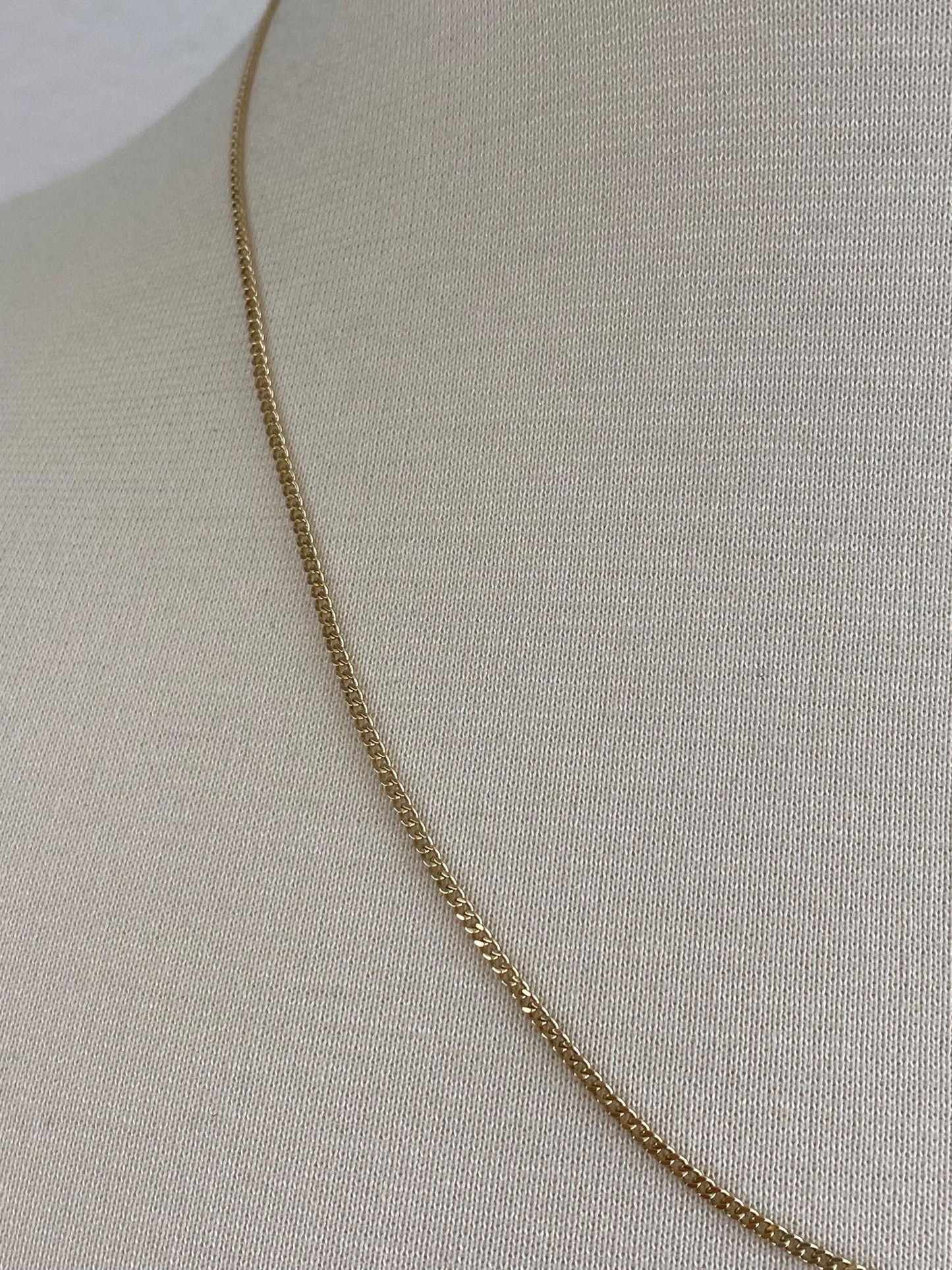 Vintage Solid 14k Yellow Gold Tight Curb Chain Necklace - 20.25 inches