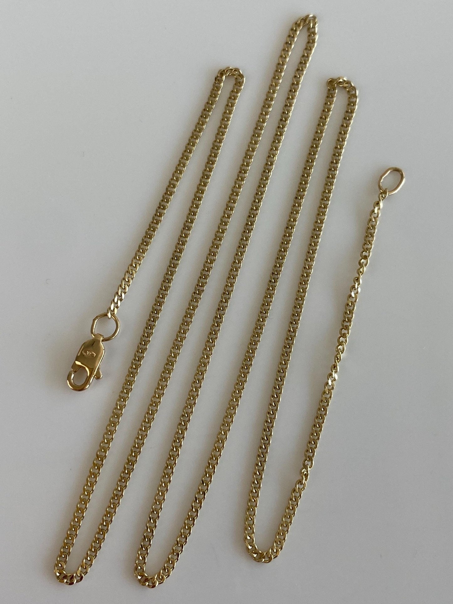 Vintage Solid 14k Yellow Gold Tight Curb Chain Necklace - 20.25 inches