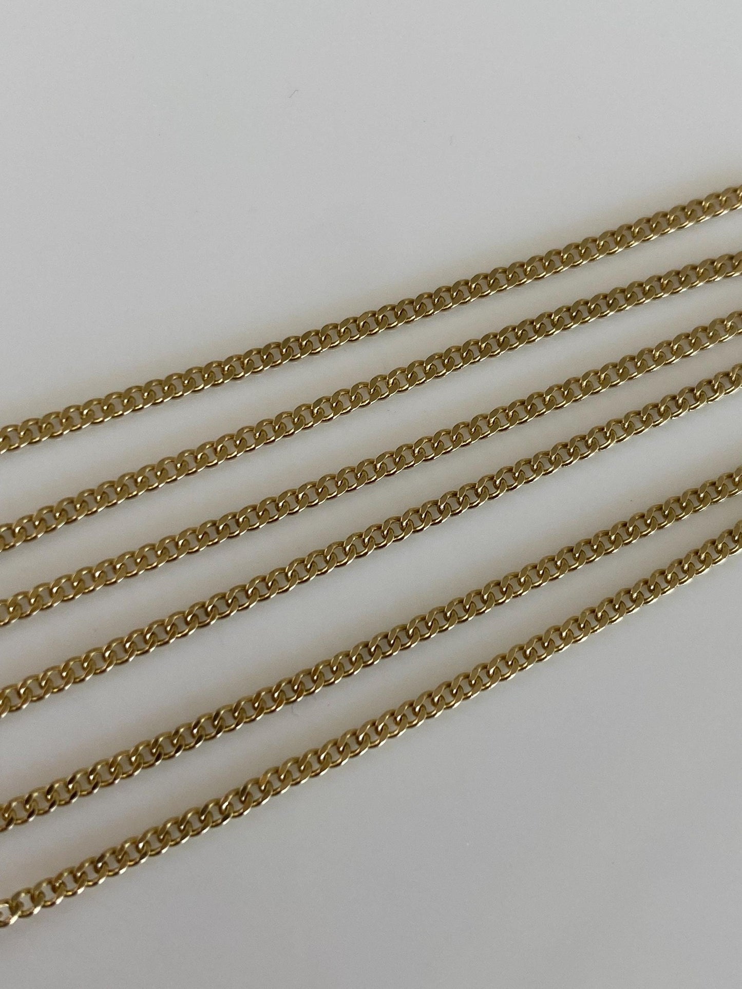 Vintage Solid 14k Yellow Gold Tight Curb Chain Necklace - 20.25 inches