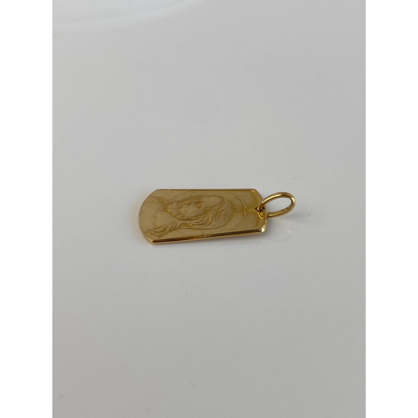 Vintage Solid 18k Yellow Gold Jesus Religious Charm