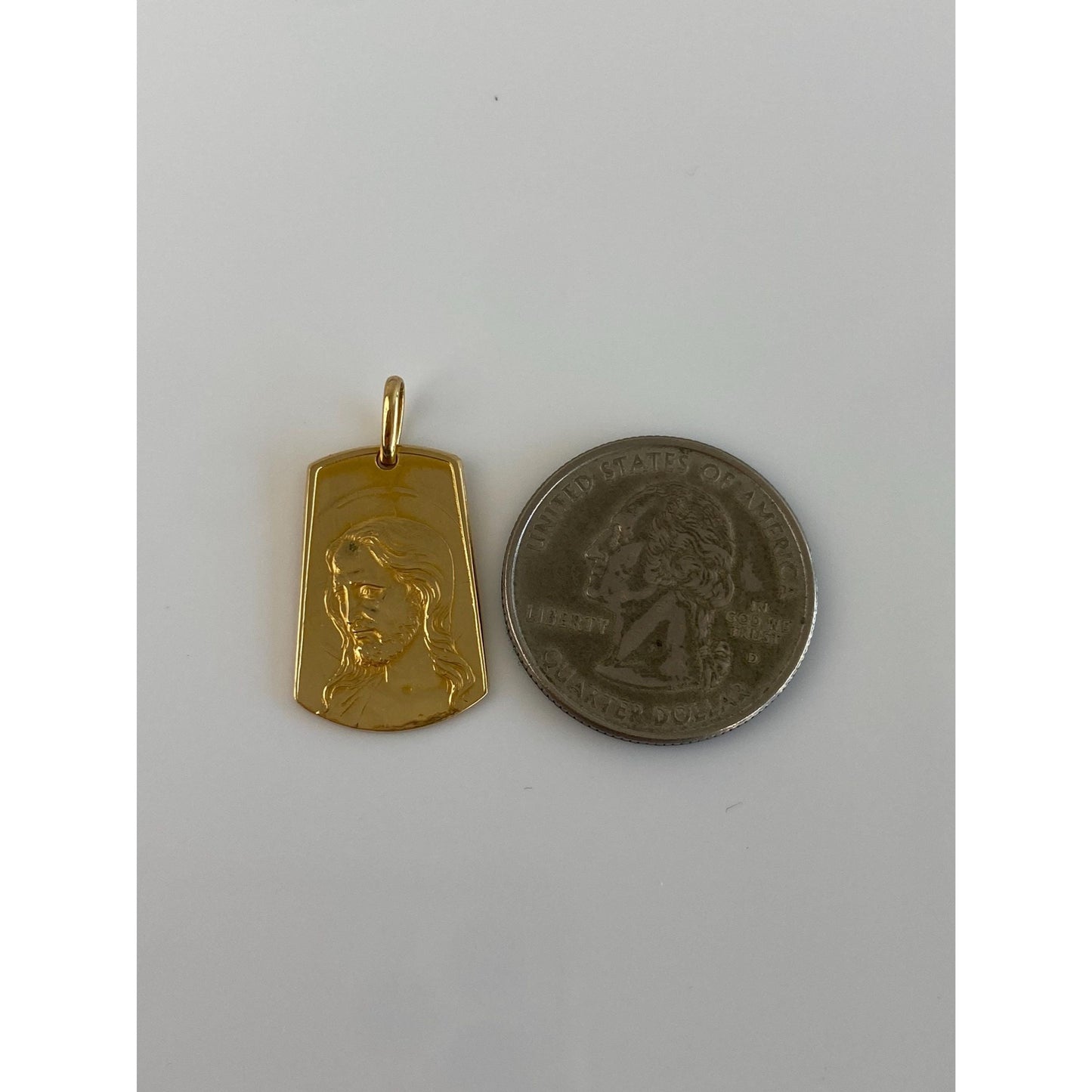 Vintage Solid 18k Yellow Gold Jesus Religious Charm