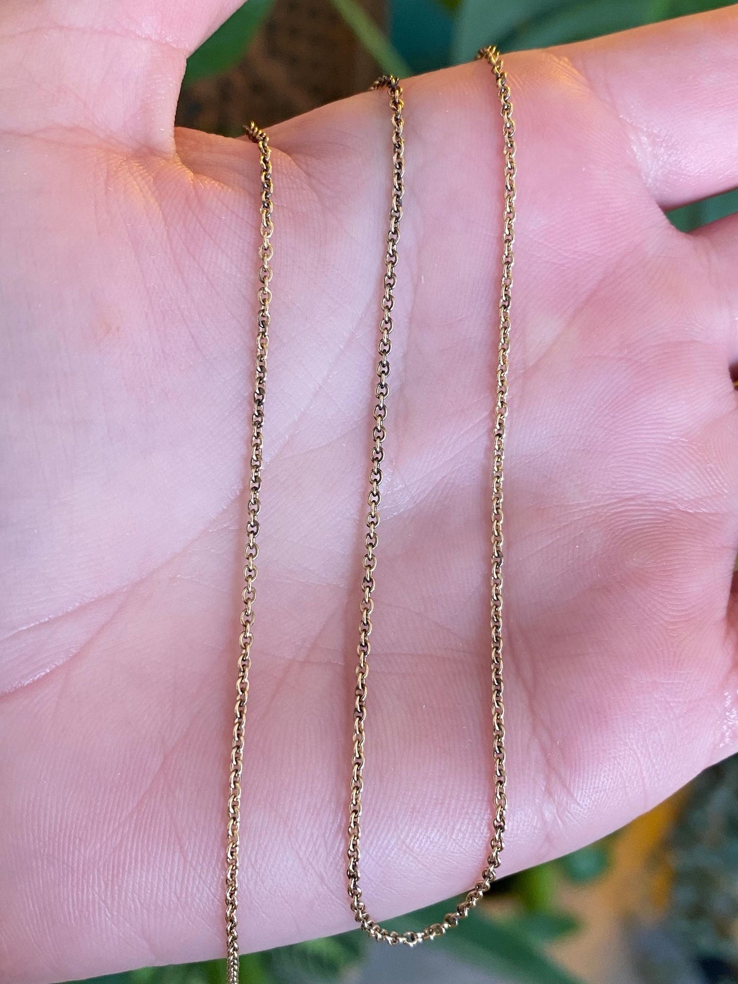 Vintage Solid 14k Yellow Gold Tight Rolo Chain Necklace - 17.75 inches