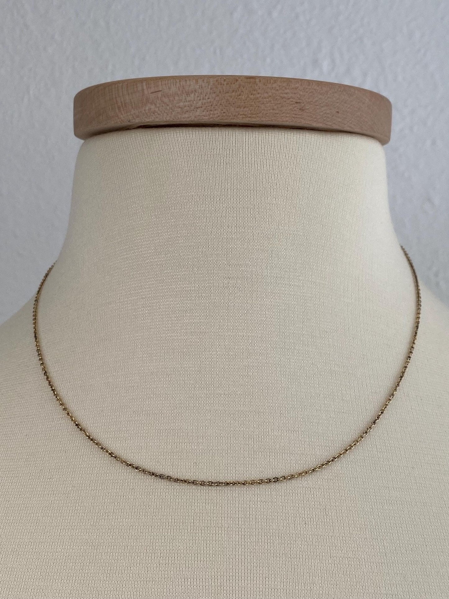 Vintage Solid 14k Yellow Gold Tight Rolo Chain Necklace - 17.75 inches