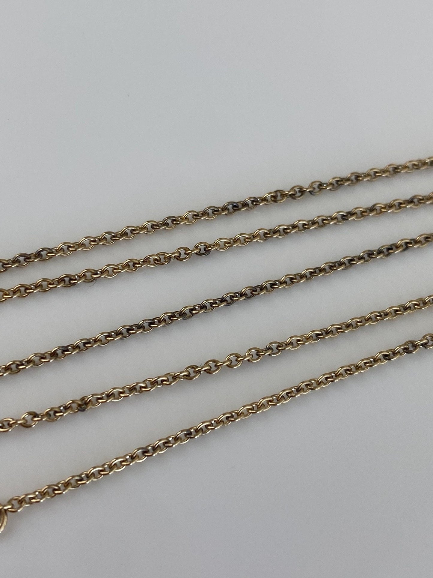 Vintage Solid 14k Yellow Gold Tight Rolo Chain Necklace - 17.75 inches