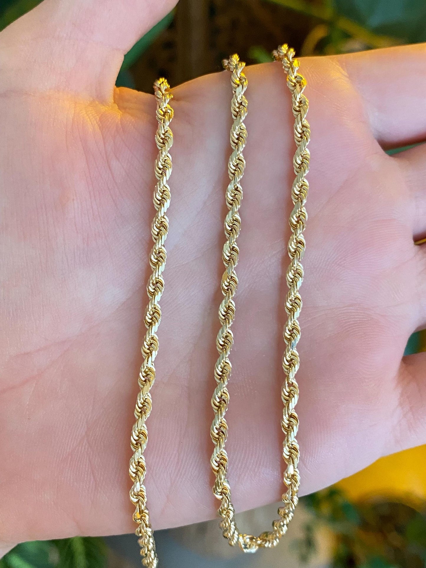 Vintage Solid 14k Yellow Gold Rope Chain Necklace - 24 inches