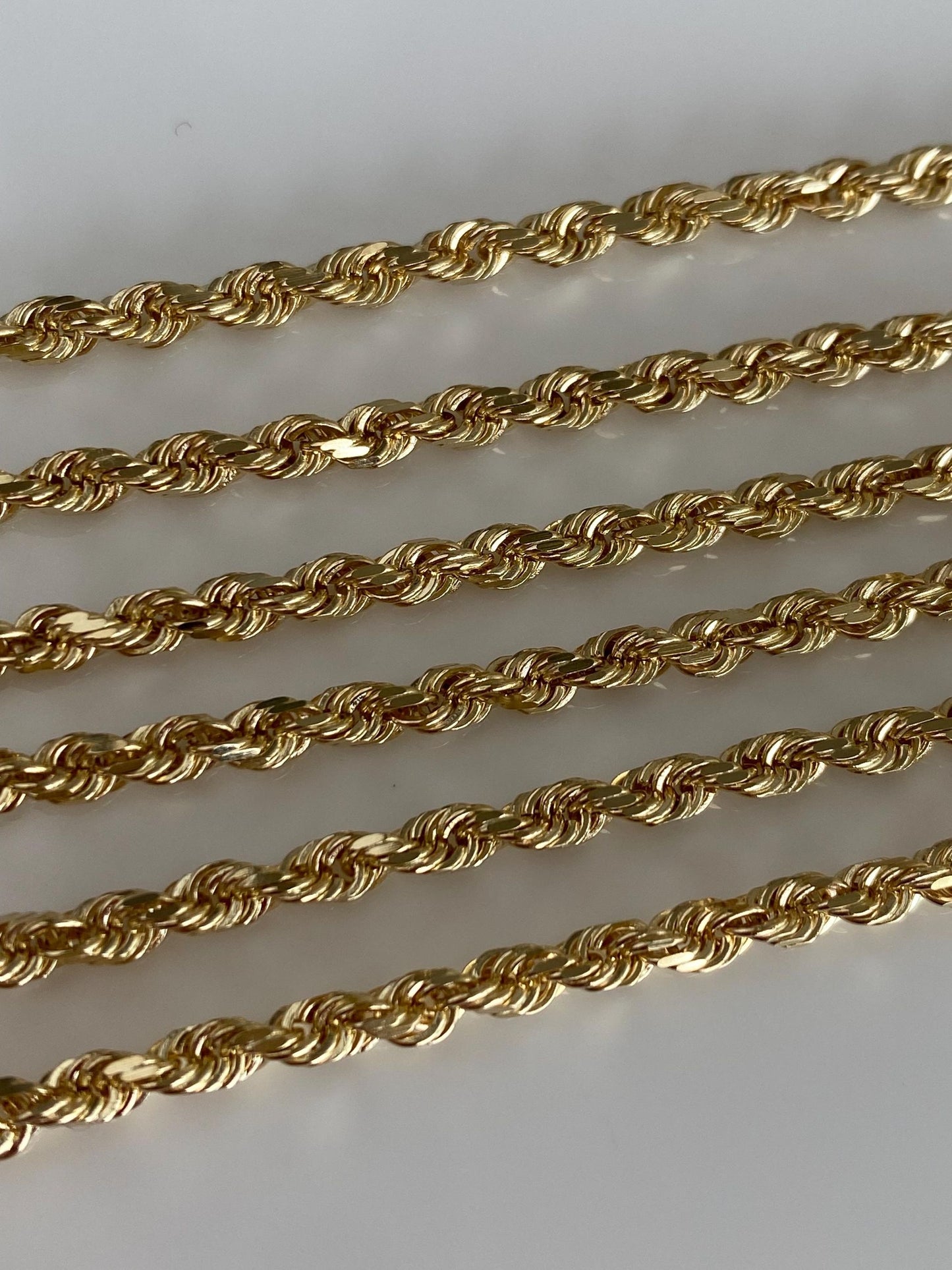 Vintage Solid 14k Yellow Gold Rope Chain Necklace - 24 inches