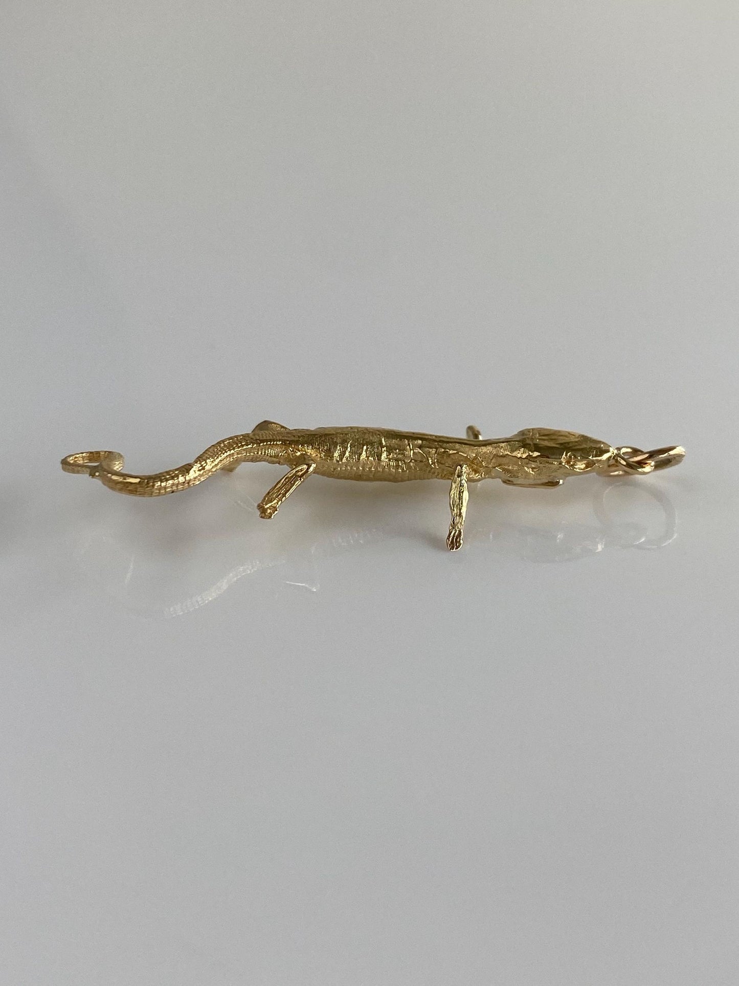 Vintage Solid 14k Yellow Gold Lizard Charm