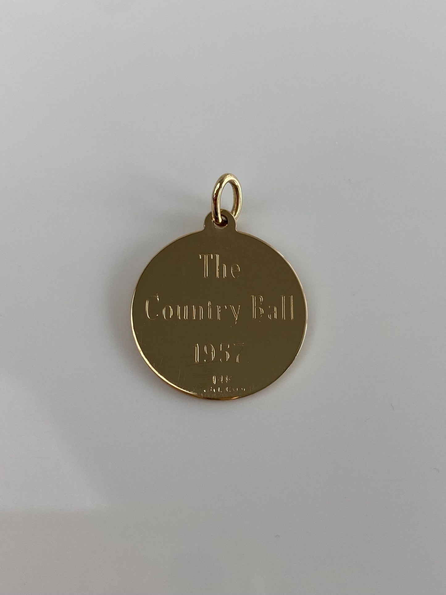 Vintage Solid 14k Yellow Gold JTG The Country Ball 1937 Charm