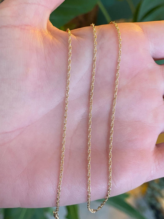 Vintage Solid 14k Yellow Gold Chain Necklace - 18 inches