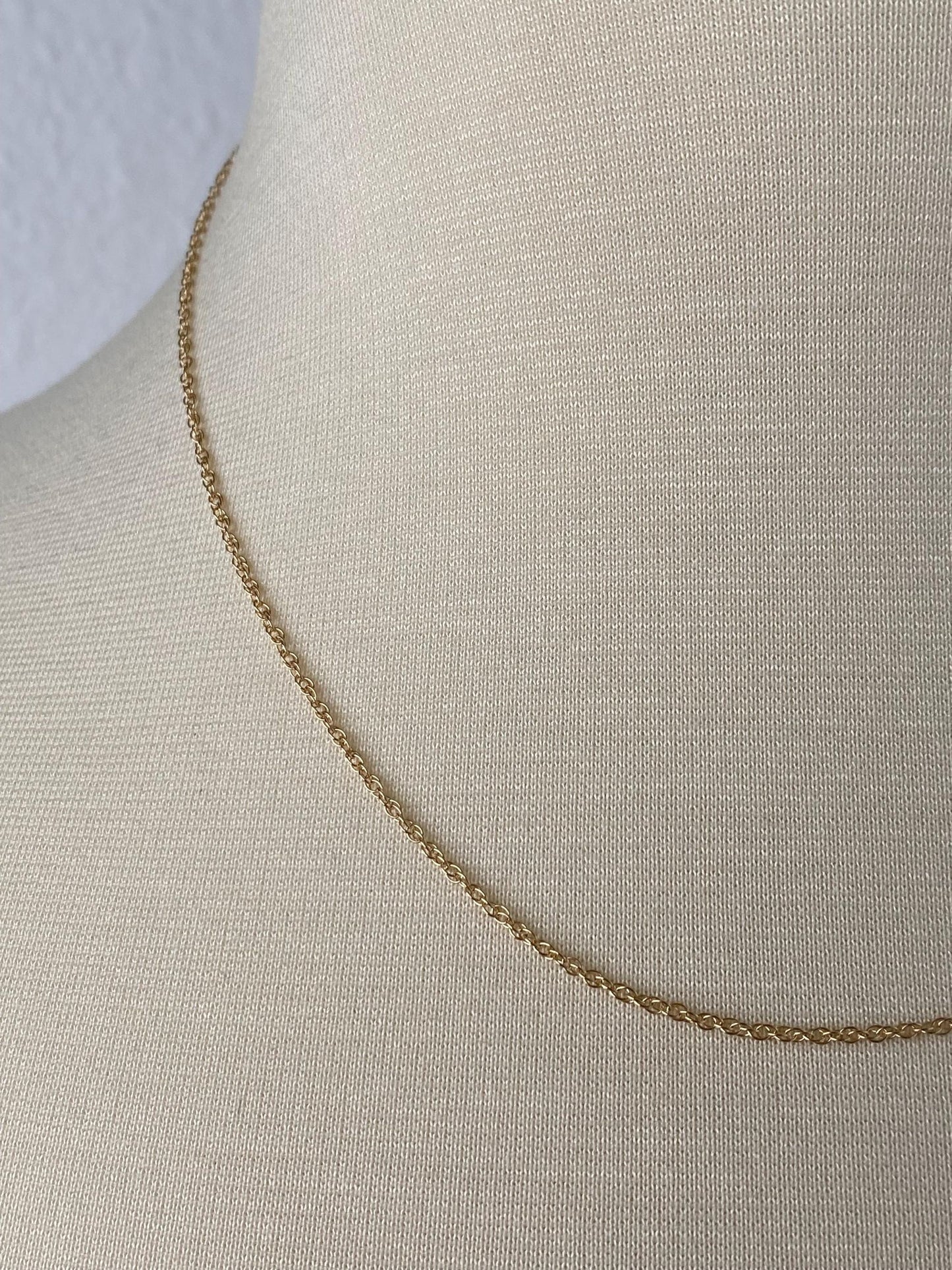 Vintage Solid 14k Yellow Gold Chain Necklace - 18 inches