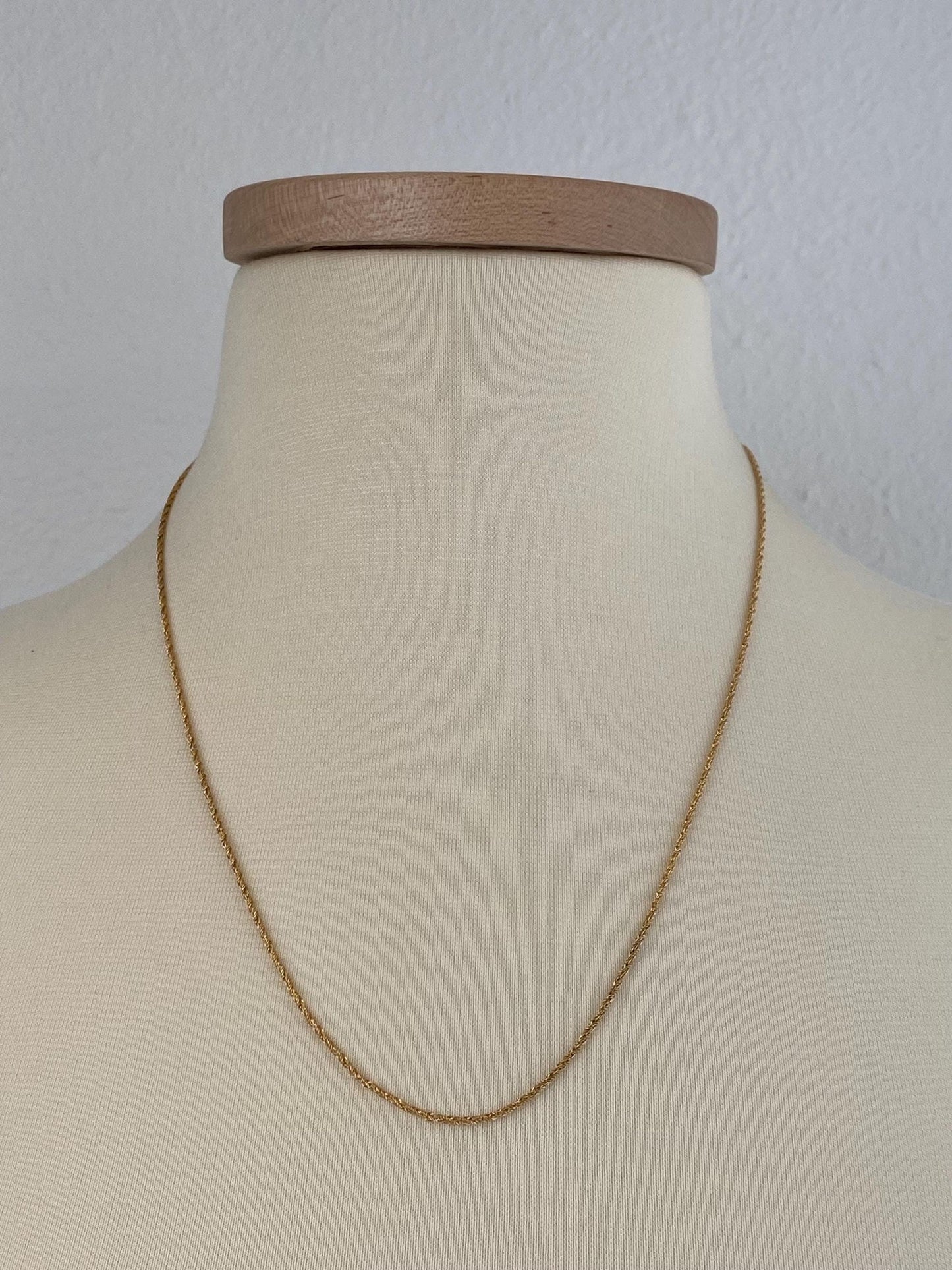 Vintage Solid 14k Yellow Gold Twist Chain Necklace - 22 inches