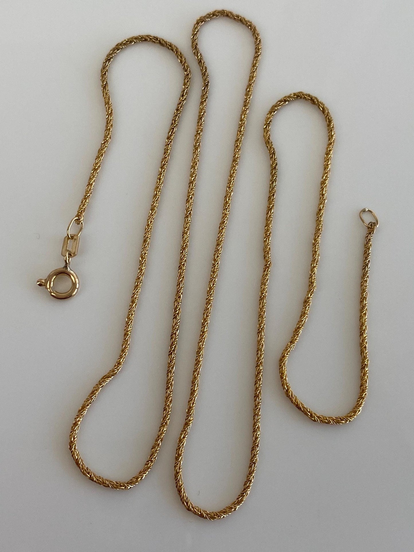 Vintage Solid 14k Yellow Gold Twist Chain Necklace - 22 inches