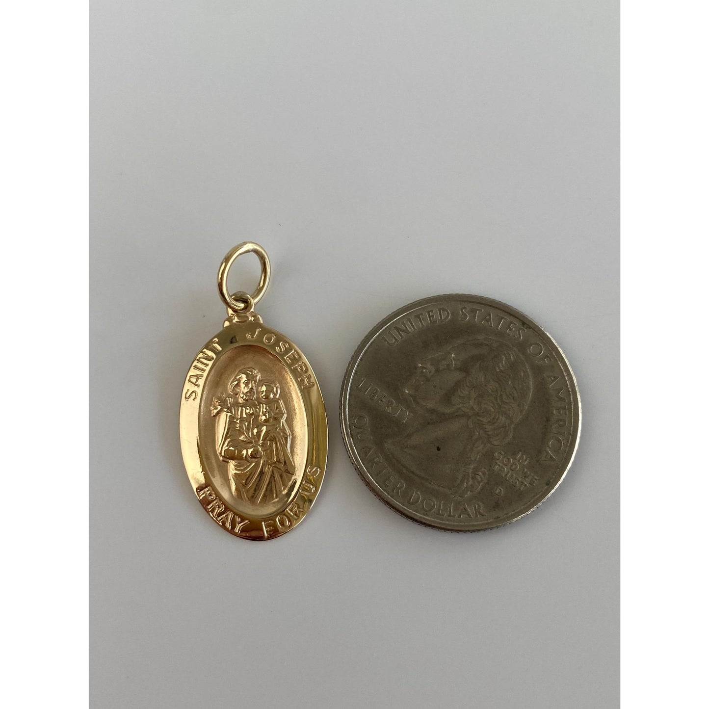 Vintage Solid 14k Yellow Gold St. Joseph Charm