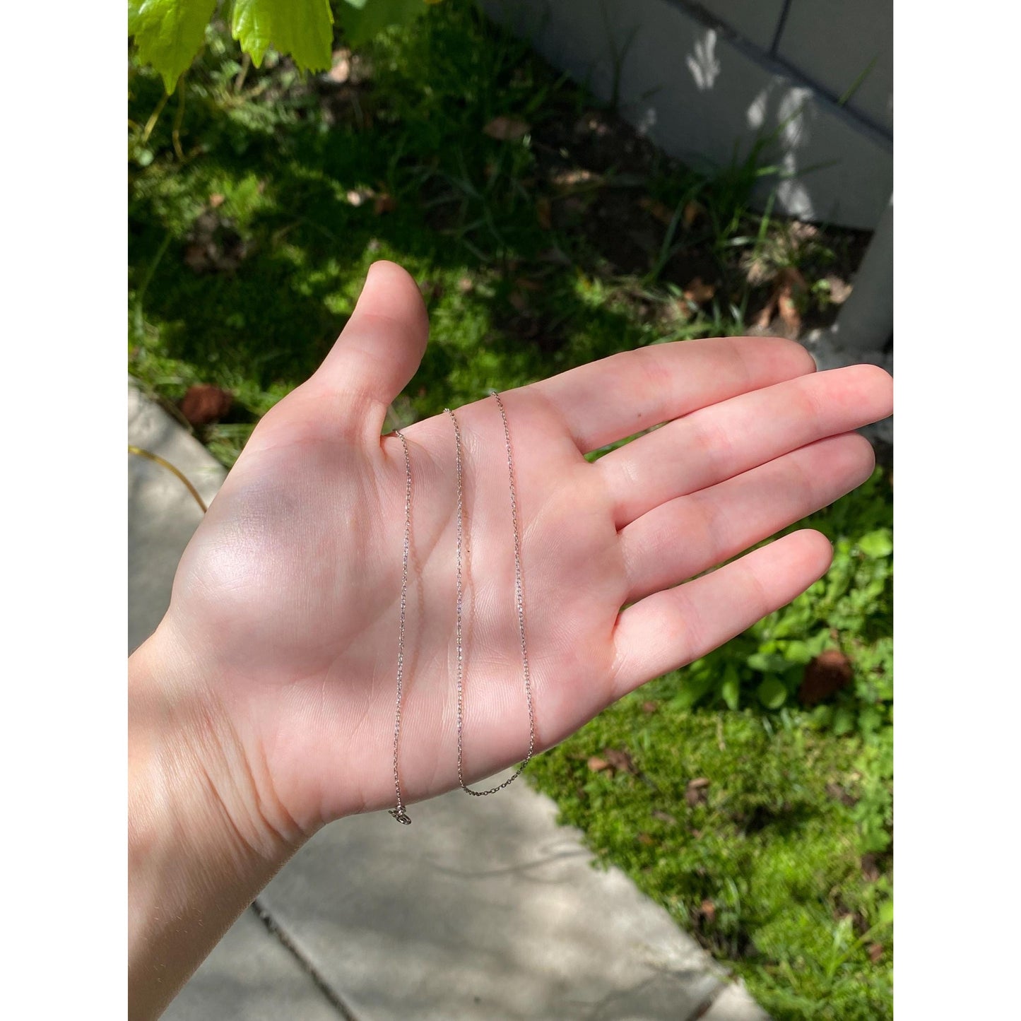 Vintage Solid 10k White Gold Cable Chain Necklace - 18 inches