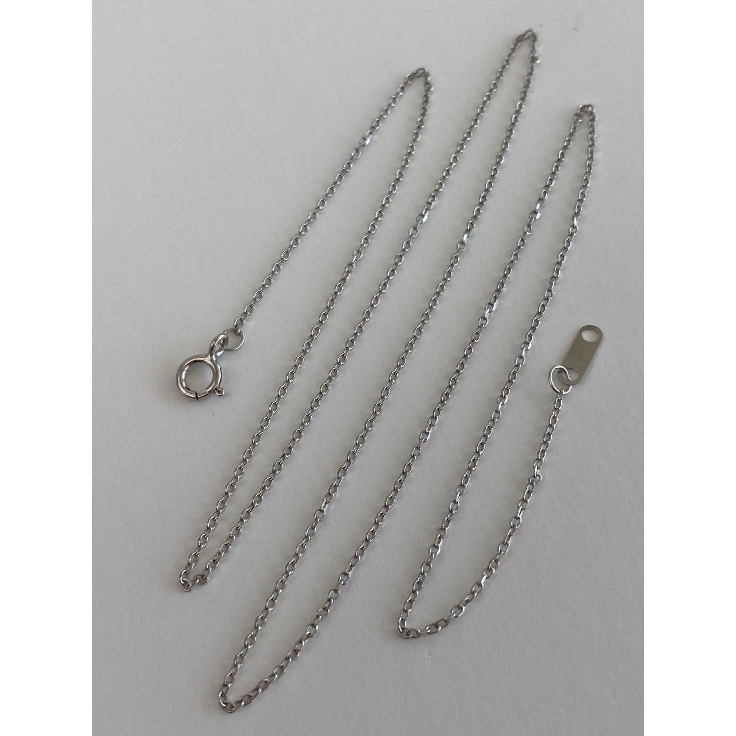 Vintage Solid 10k White Gold Cable Chain Necklace - 18 inches