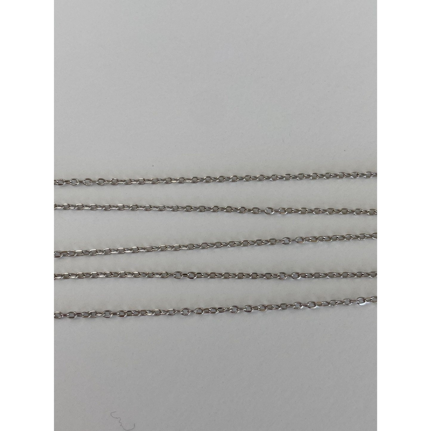 Vintage Solid 10k White Gold Cable Chain Necklace - 18 inches