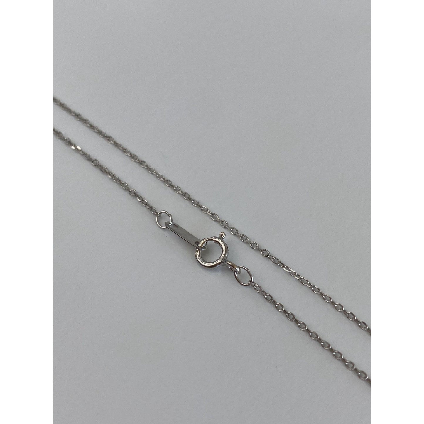 Vintage Solid 10k White Gold Cable Chain Necklace - 18 inches