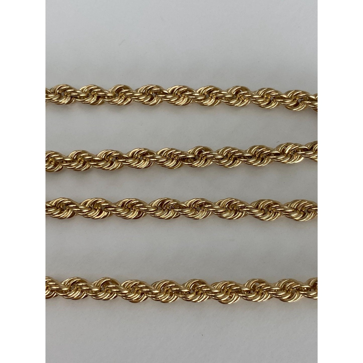 Vintage Solid 14k Yellow Gold Rope Chain Necklace - 15.5 inches