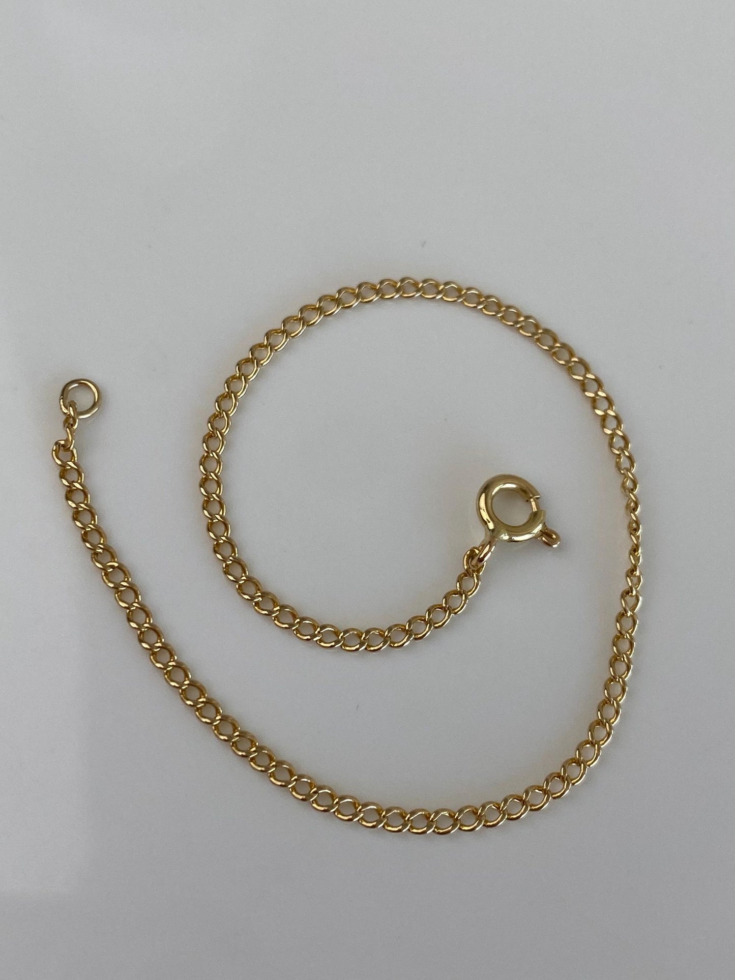 Vintage Solid 14k Yellow Gold Curb Chain Bracelet - 7 inches