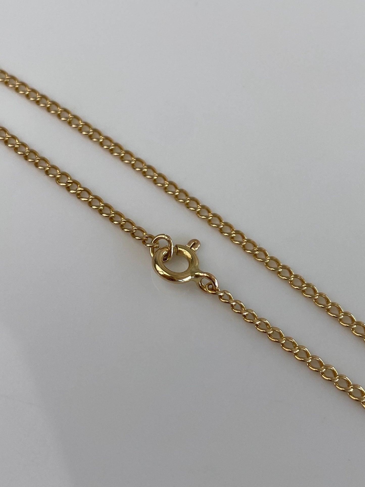 Vintage Solid 14k Yellow Gold Curb Chain Bracelet - 7 inches