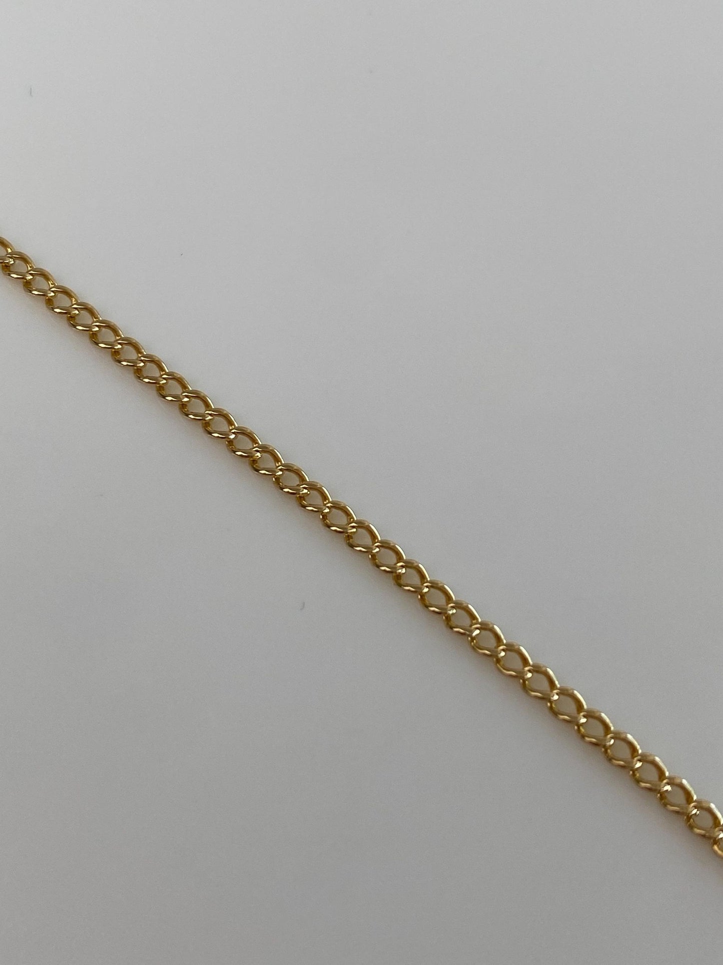 Vintage Solid 14k Yellow Gold Curb Chain Bracelet - 7 inches