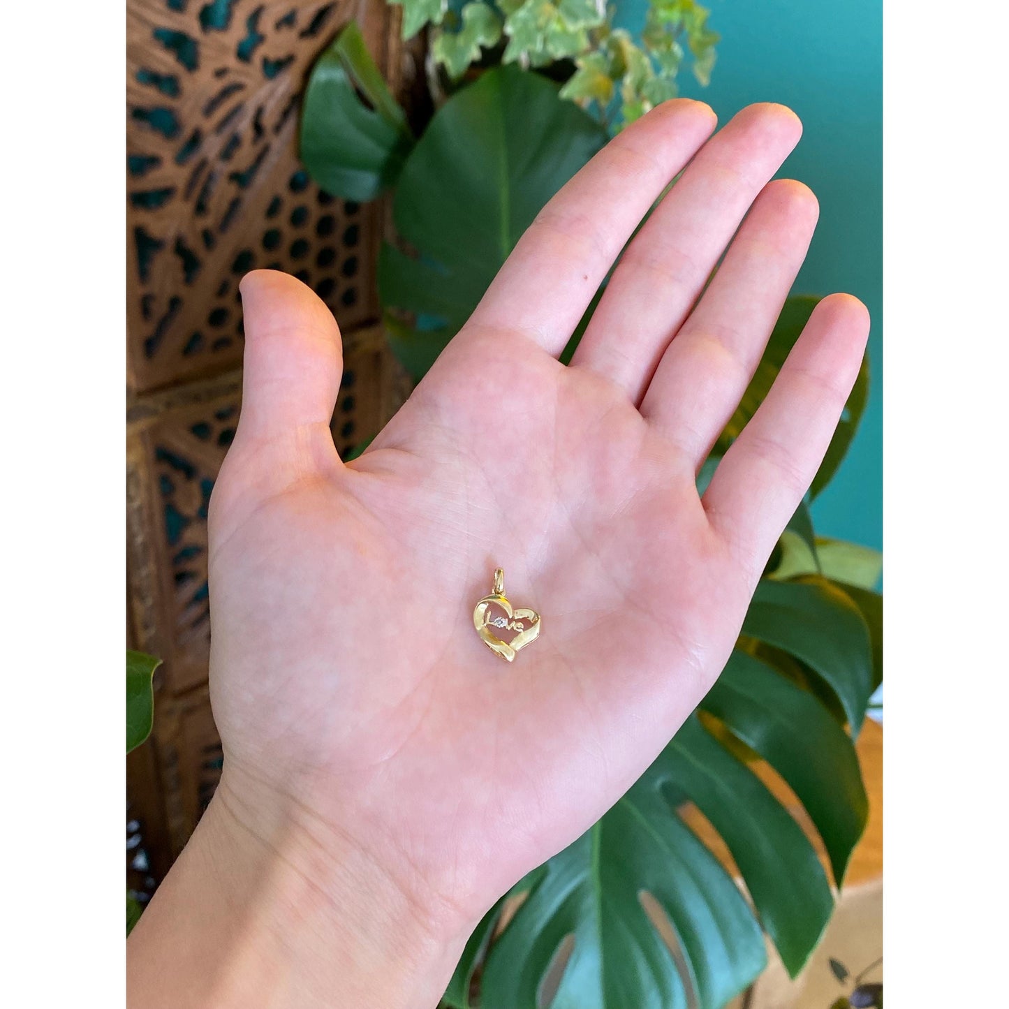 Vintage Solid 10k Yellow Gold Love Heart Charm