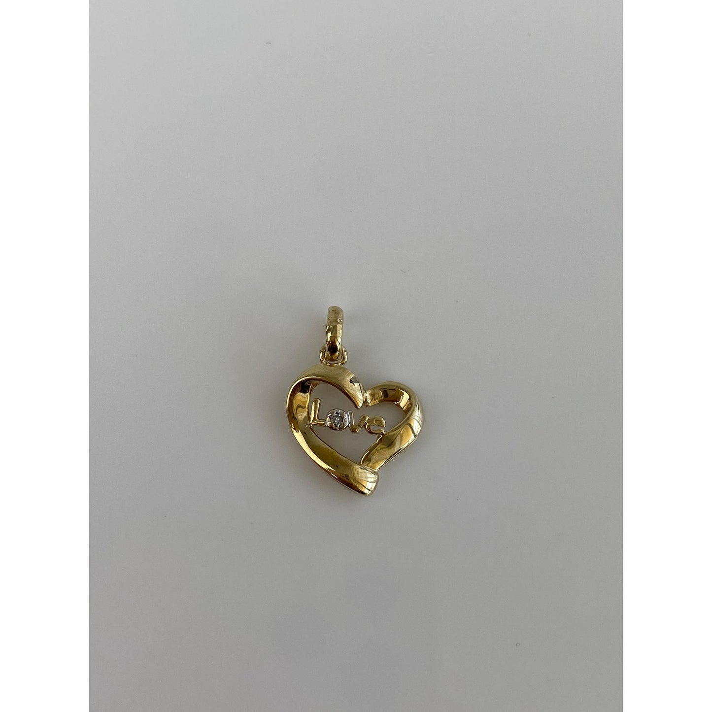 Vintage Solid 10k Yellow Gold Love Heart Charm