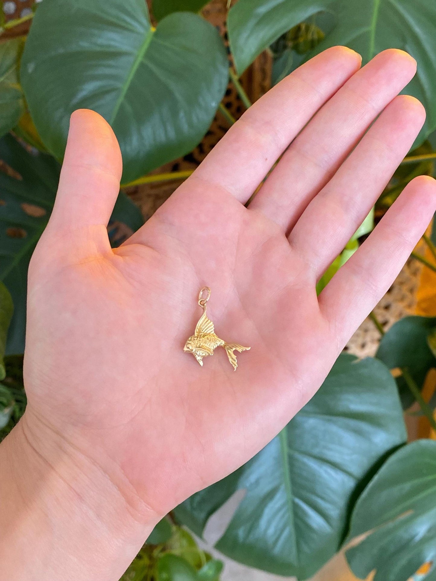 Vintage Solid 14k Yellow Gold Fish Charm