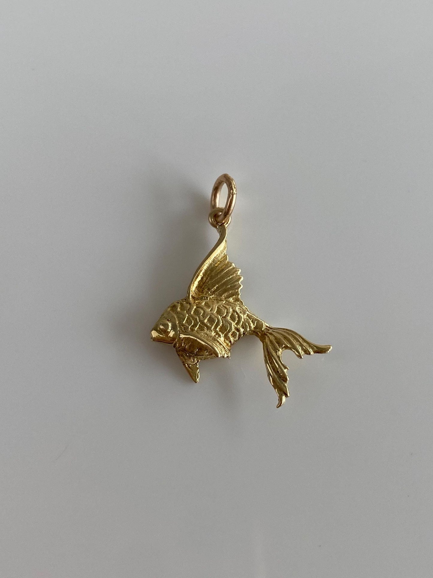 Vintage Solid 14k Yellow Gold Fish Charm