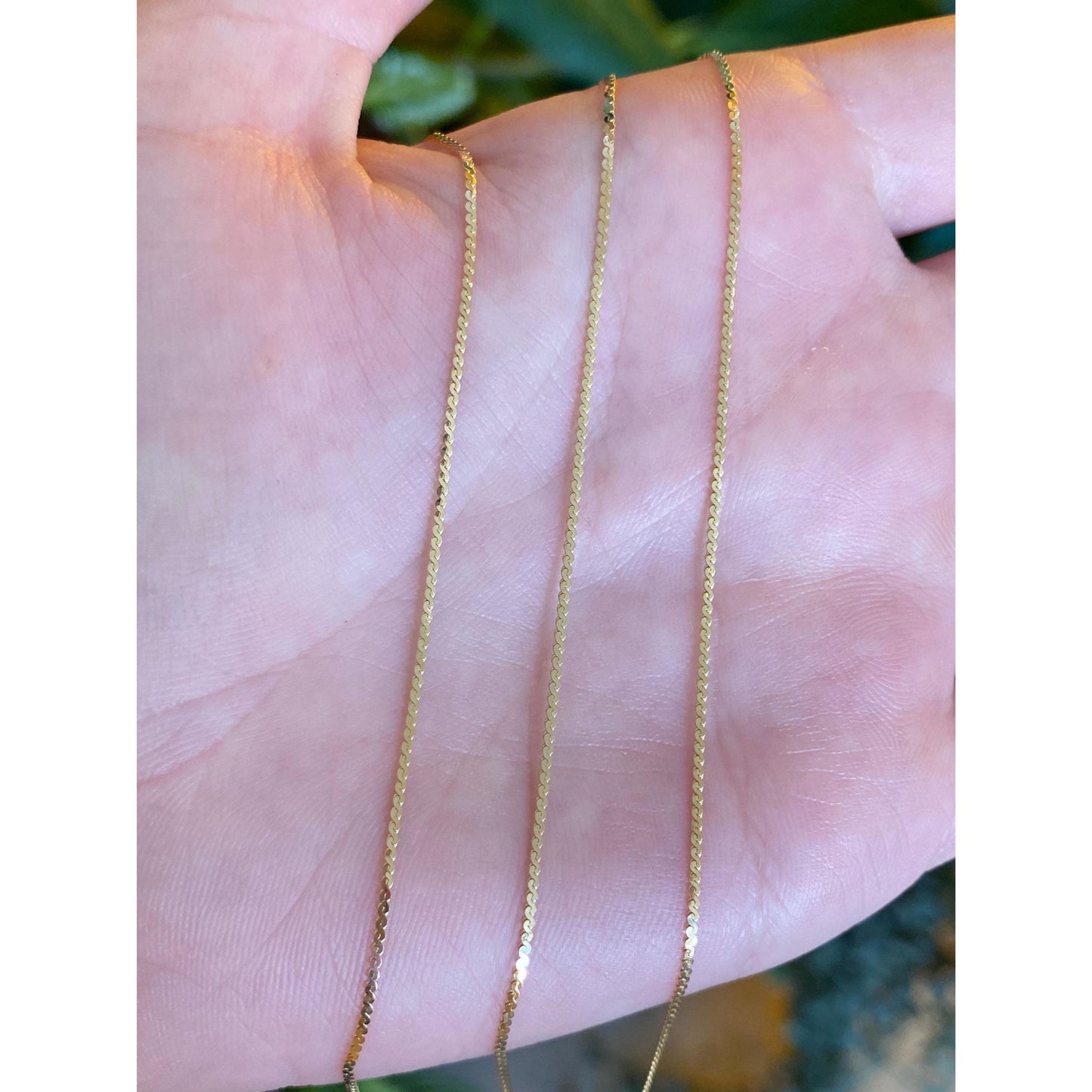 Vintage Solid 14k Yellow Gold Serpentine Chain Necklace - 20.25 inches