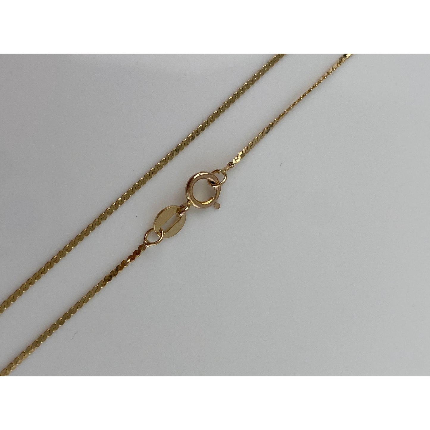 Vintage Solid 14k Yellow Gold Serpentine Chain Necklace - 20.25 inches