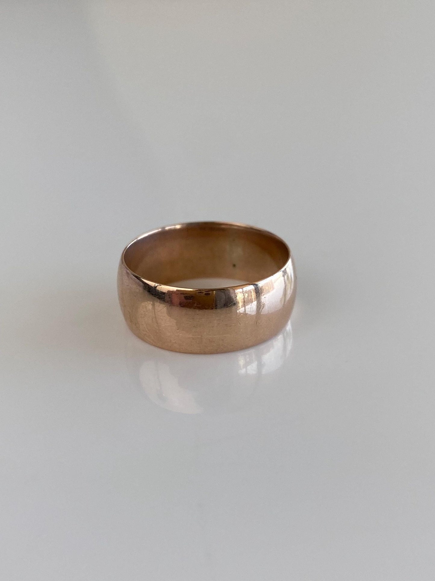 Vintage Solid 9k Rosey Gold Ring Band - Size 6.75