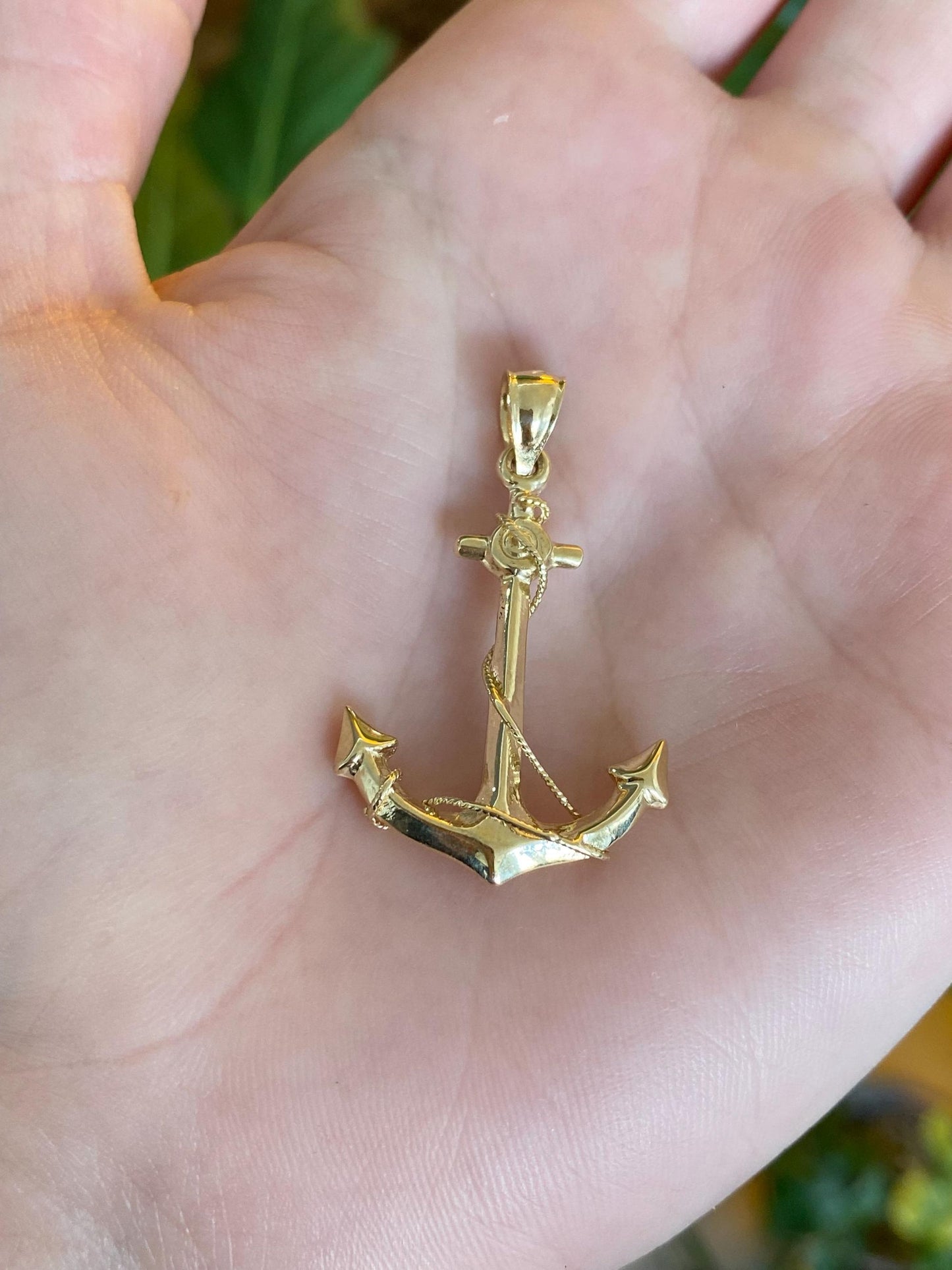 Vintage Solid 14k Yellow Gold Anchor Charm