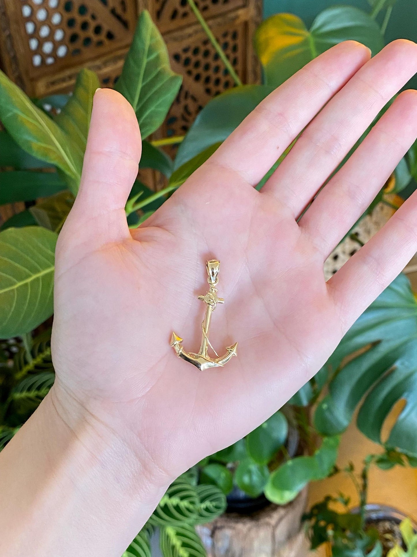 Vintage Solid 14k Yellow Gold Anchor Charm