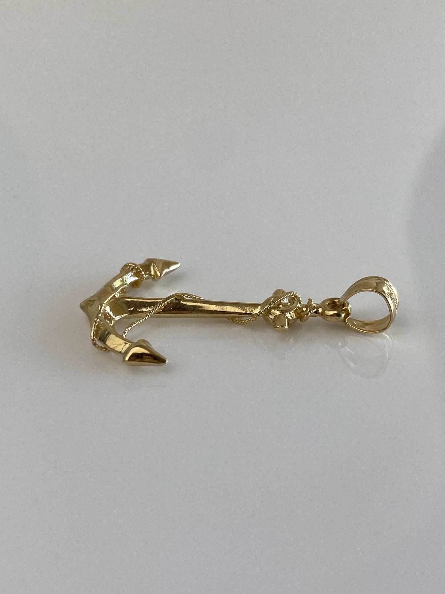 Vintage Solid 14k Yellow Gold Anchor Charm