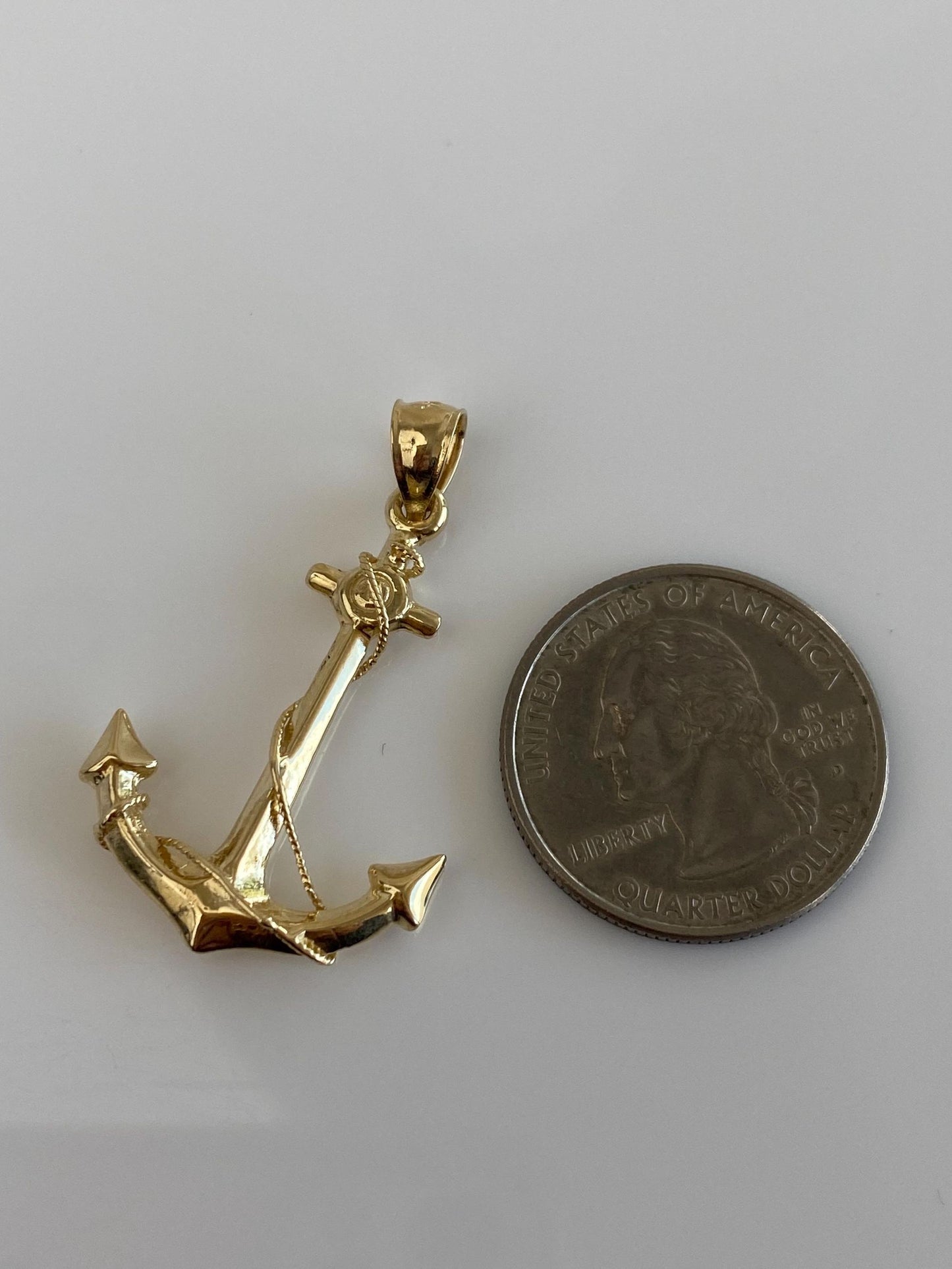 Vintage Solid 14k Yellow Gold Anchor Charm