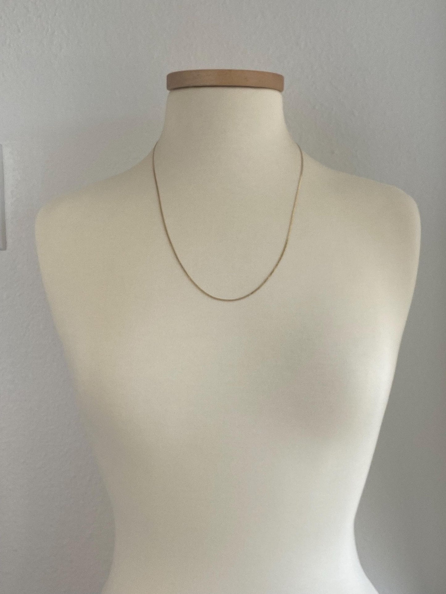 Vintage Solid 14k Yellow Gold Long Serpentine Chain Necklace - 24 inches