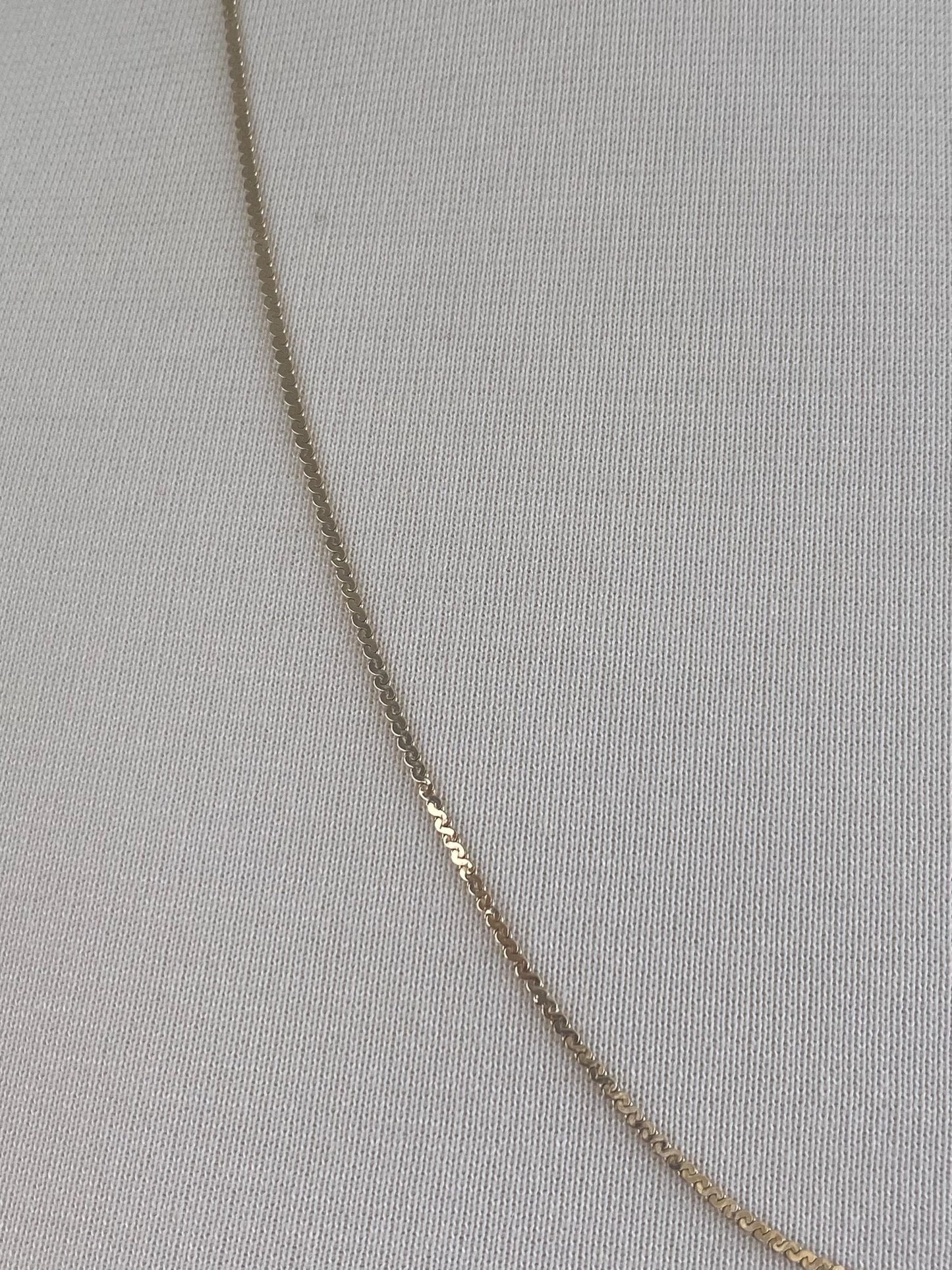 Vintage Solid 14k Yellow Gold Long Serpentine Chain Necklace - 24 inches
