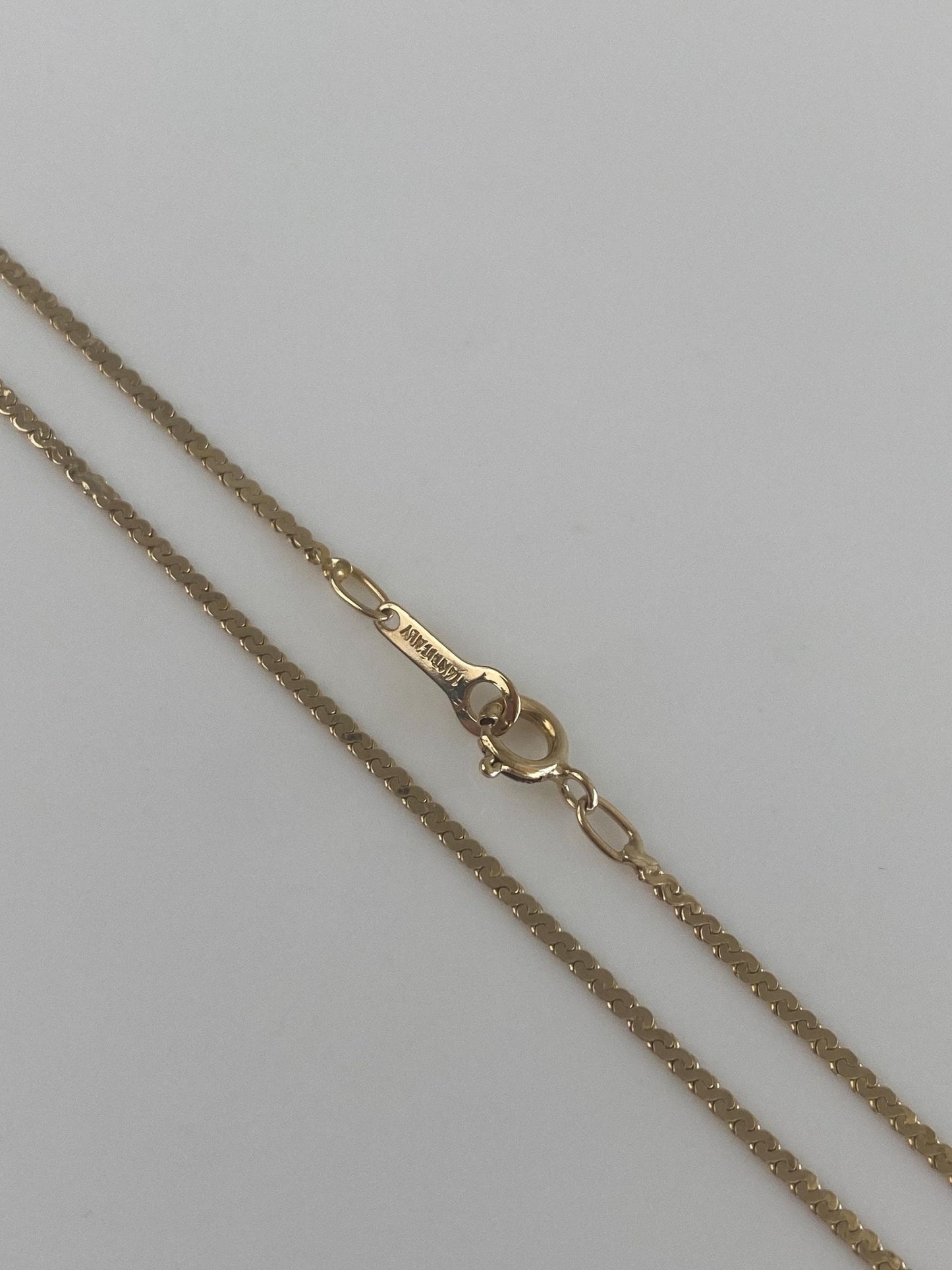 Vintage Solid 14k Yellow Gold Long Serpentine Chain Necklace - 24 inches