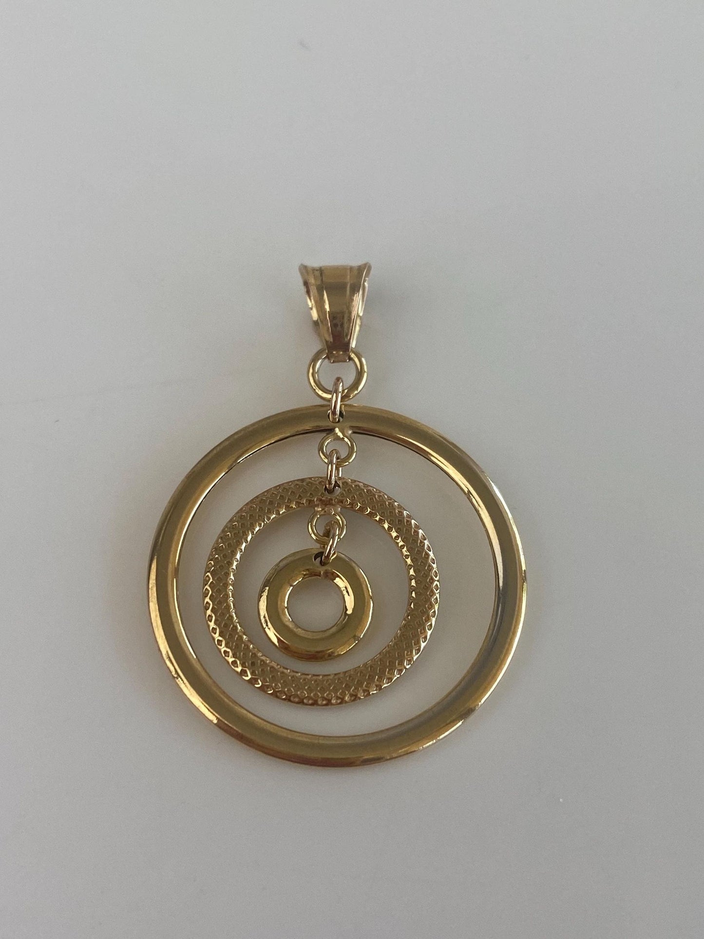 Vintage 14k Yellow Gold Textured Circles Charm