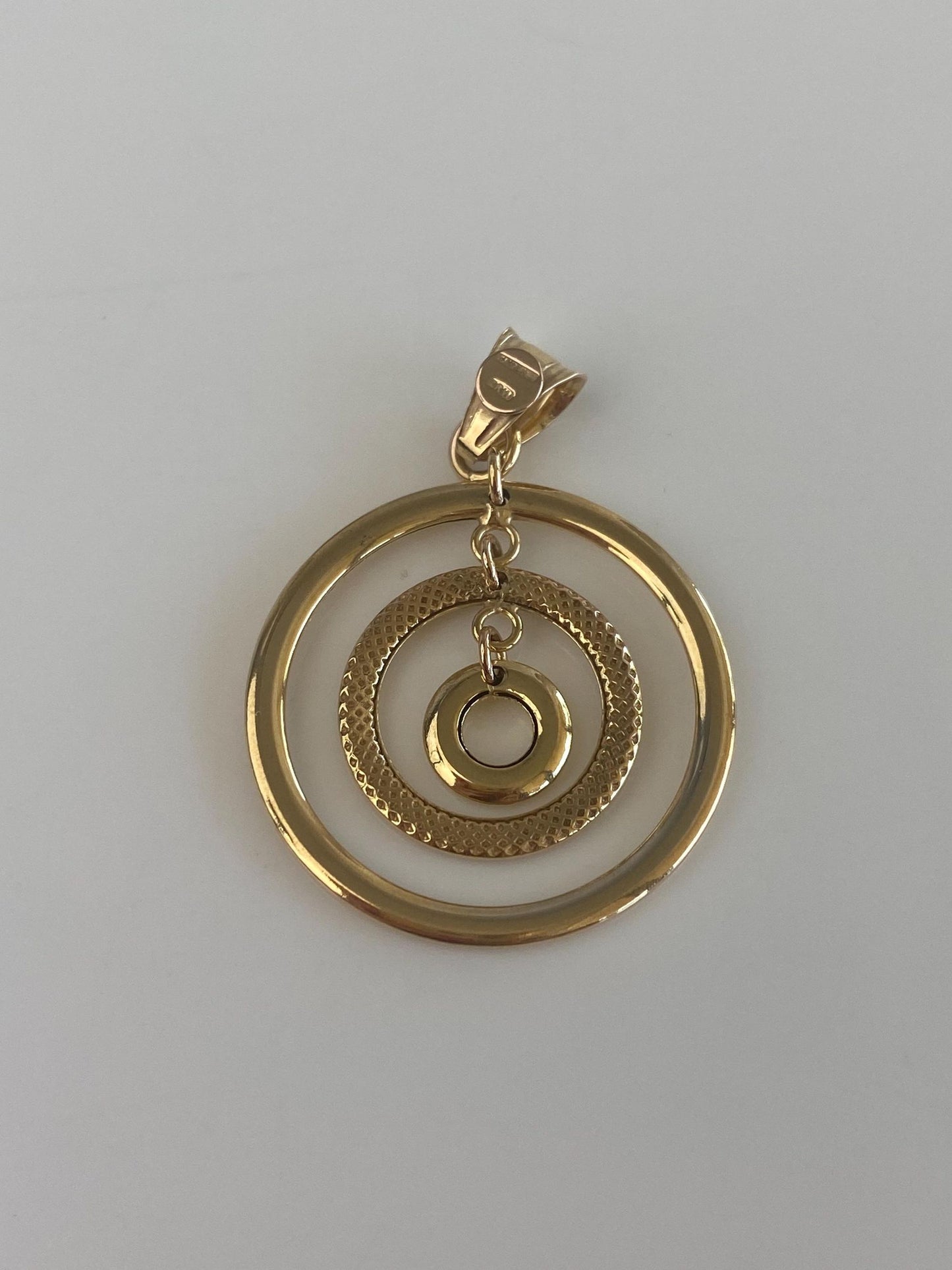 Vintage 14k Yellow Gold Textured Circles Charm