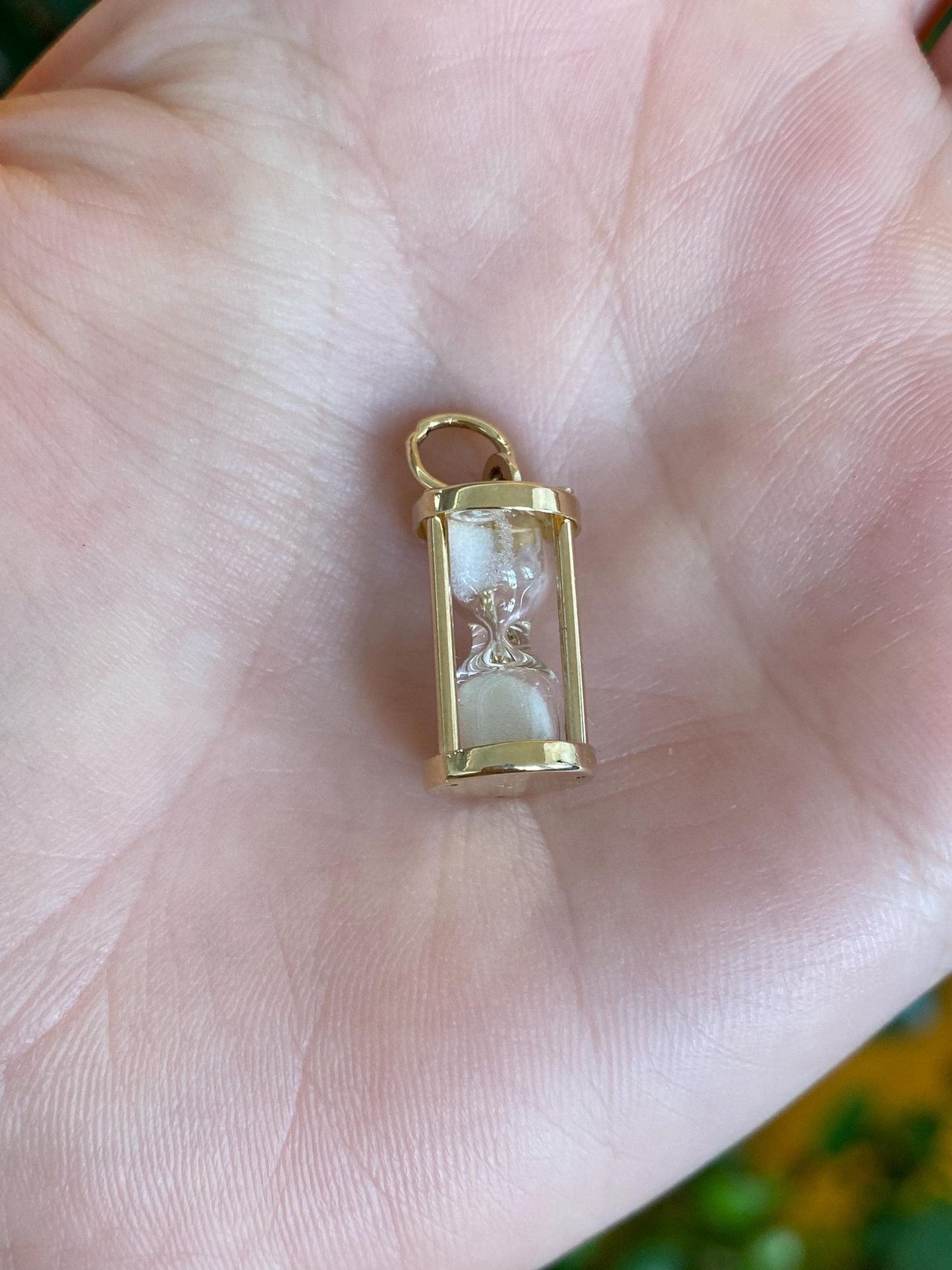 Vintage Solid 14k Yellow Gold Hourglass Charm