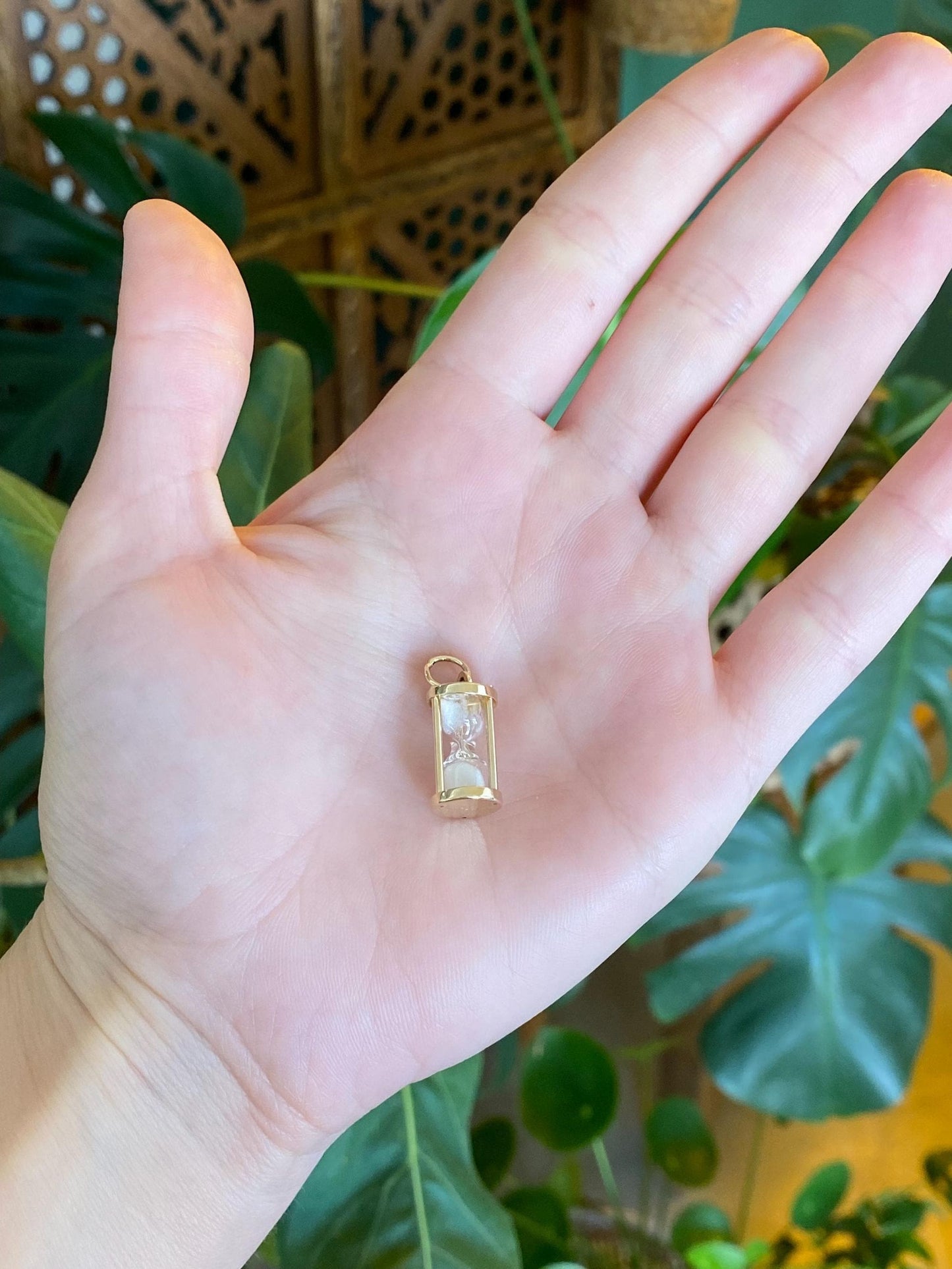 Vintage Solid 14k Yellow Gold Hourglass Charm