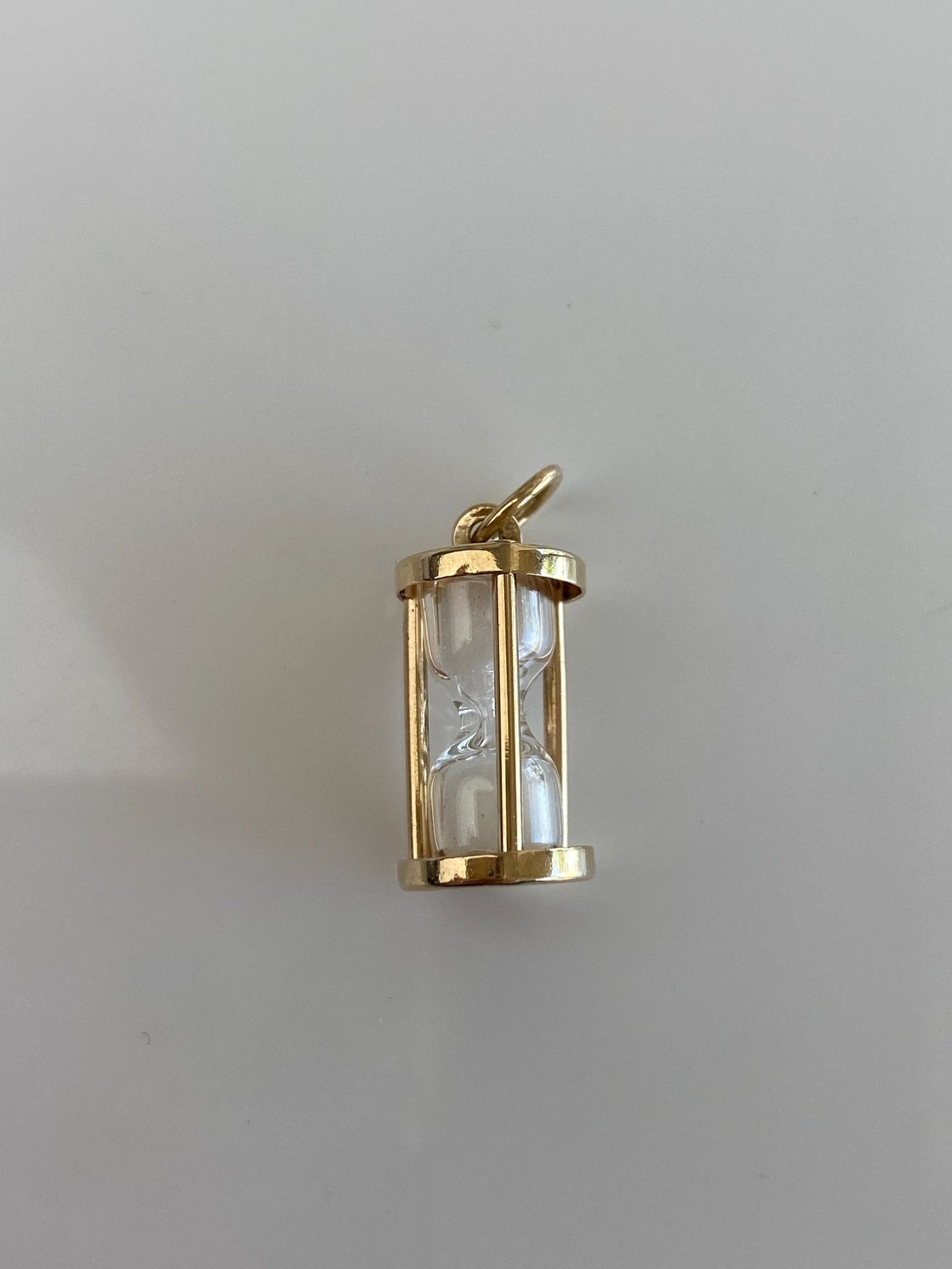 Vintage Solid 14k Yellow Gold Hourglass Charm